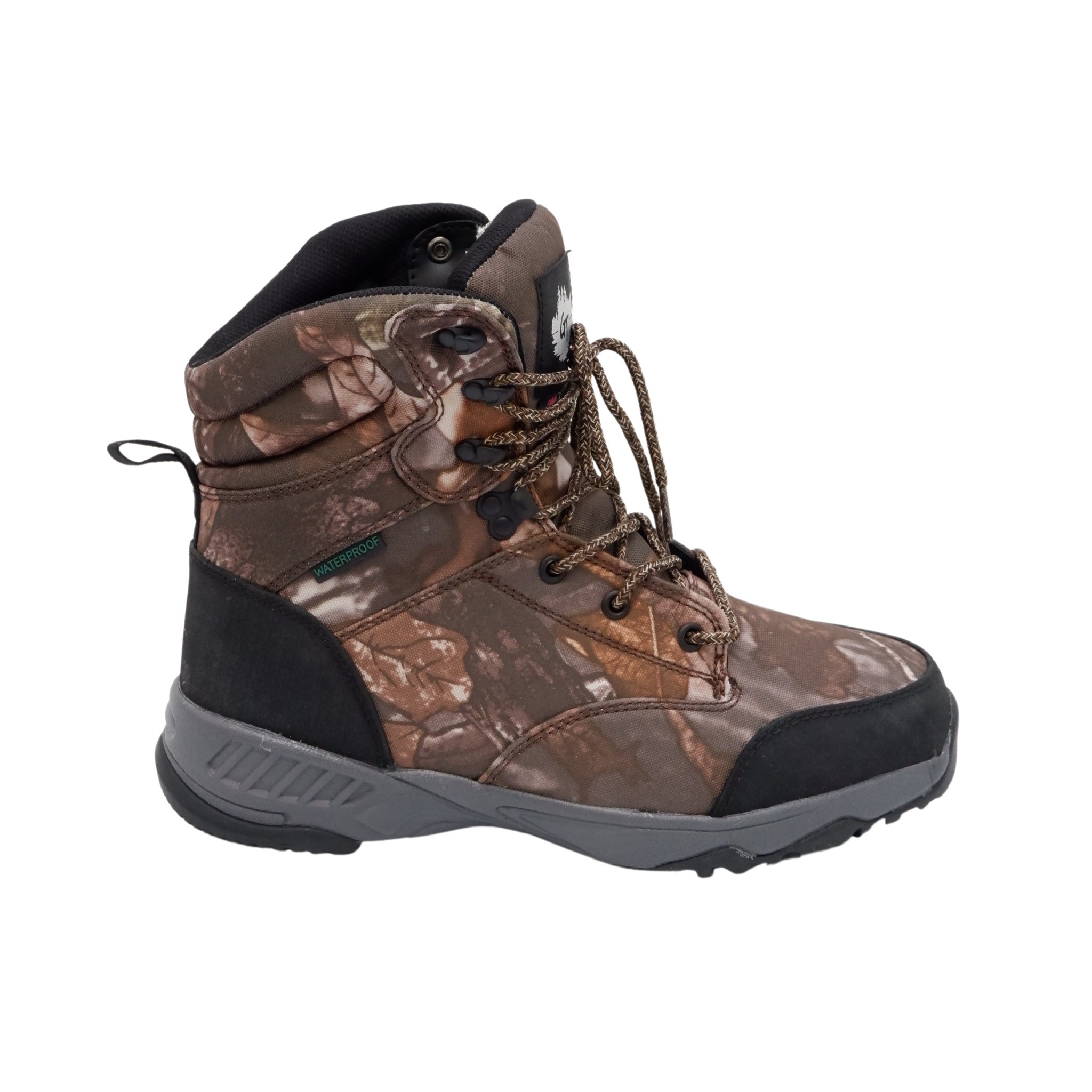 Green Trail Men's Carcajou Waterproof Hunting Boots – 800g Thinsulate, Memory Foam Comfort, Camouflage Design for Cold Weather | Sizes 7-13