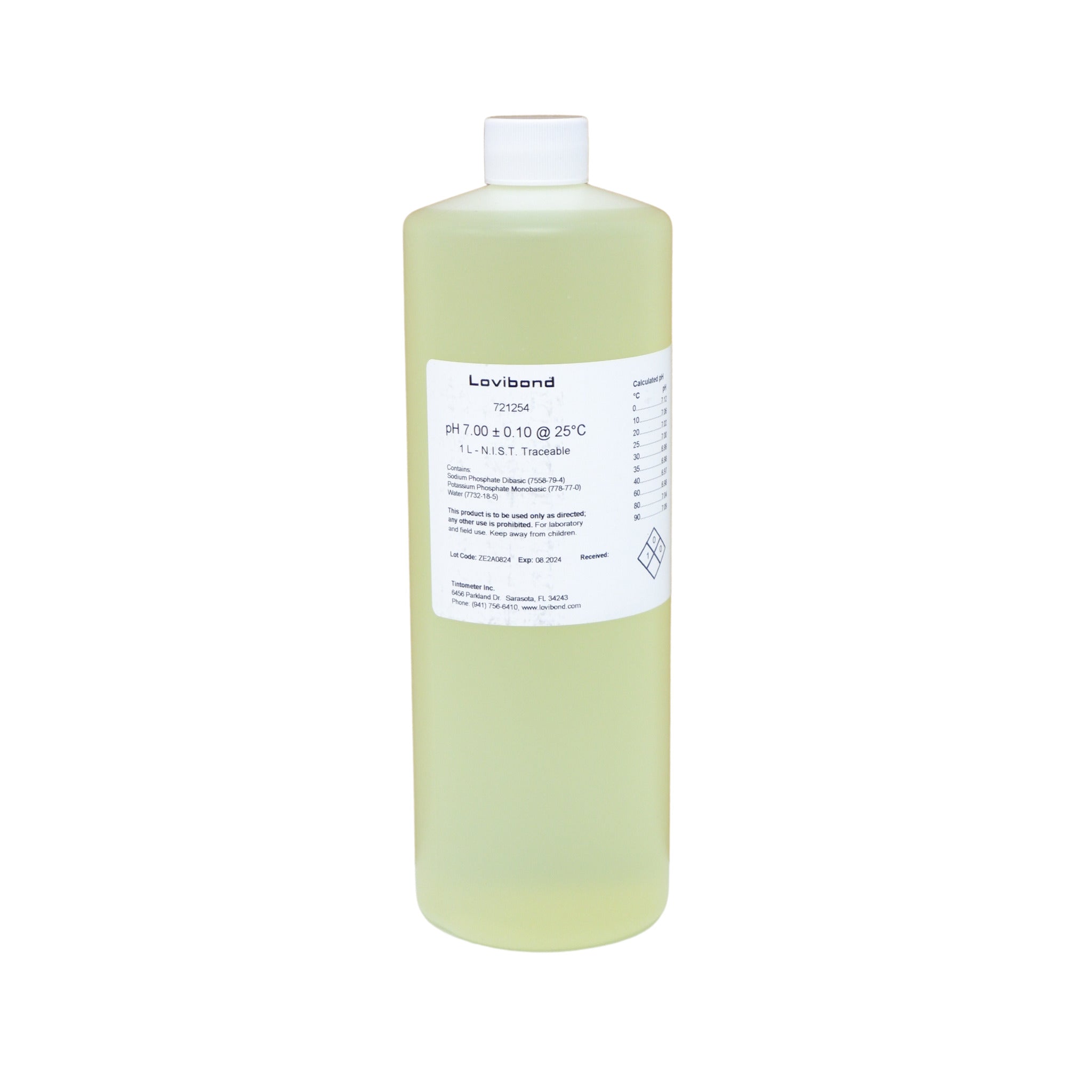 Lovibond pH 7.00 Buffer Solution - Accurate Calibration for All pH Meters | NIST Traceable and Universal Compatibility | Yellow | 1 Liter