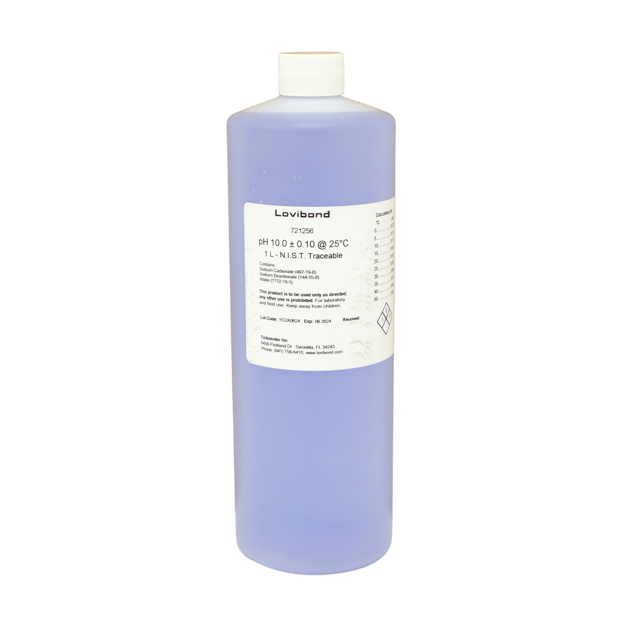 Lovibond pH 10.01 Buffer Solution - Accurate Calibration for All pH Meters with NIST Traceability and Innovative Dosing Bottle | Blue | 1 Liter