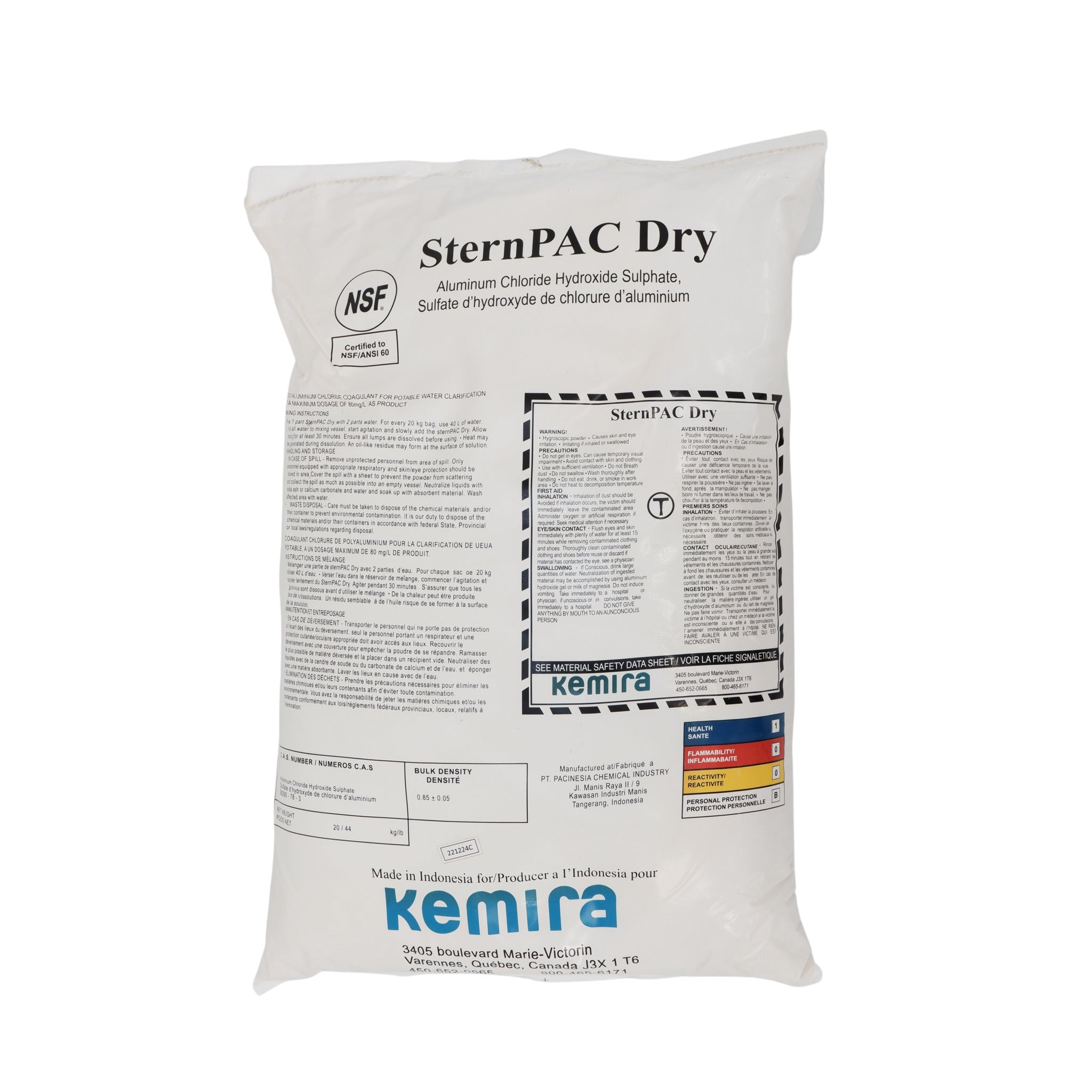 SternPAC Dry Poly/Aluminum Chloride Coagulant for Potable Water Clarification - 20 kg Bag