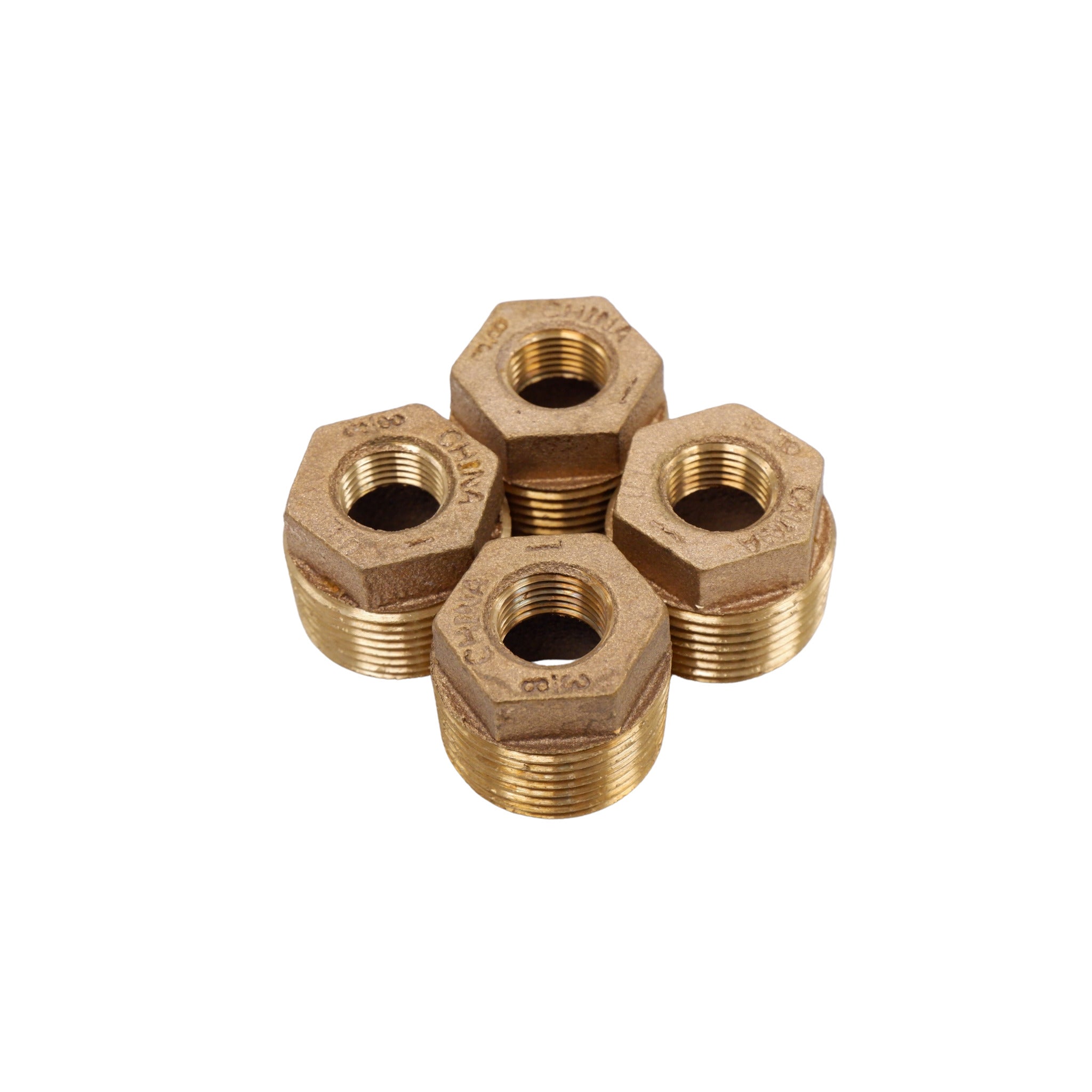 Bronze Lead Free Class 125 Reducer Bushings | 1" MPT X 3/8" FPT - Lot of 4 Bushings