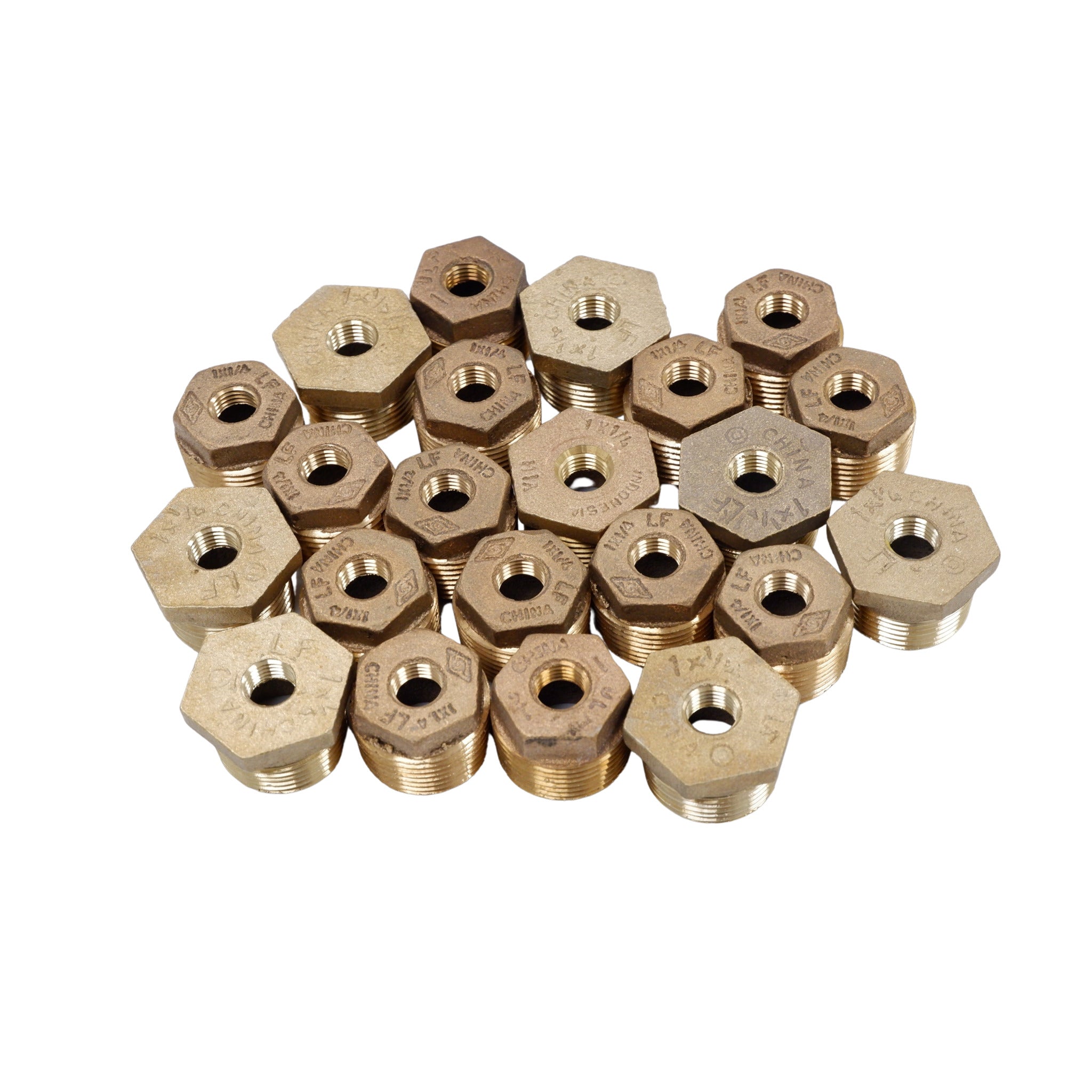 Bronze Lead Free Class 125 Reducer Bushings | 1" MPT X 1/4" FPT - Lot of 22 Bushings