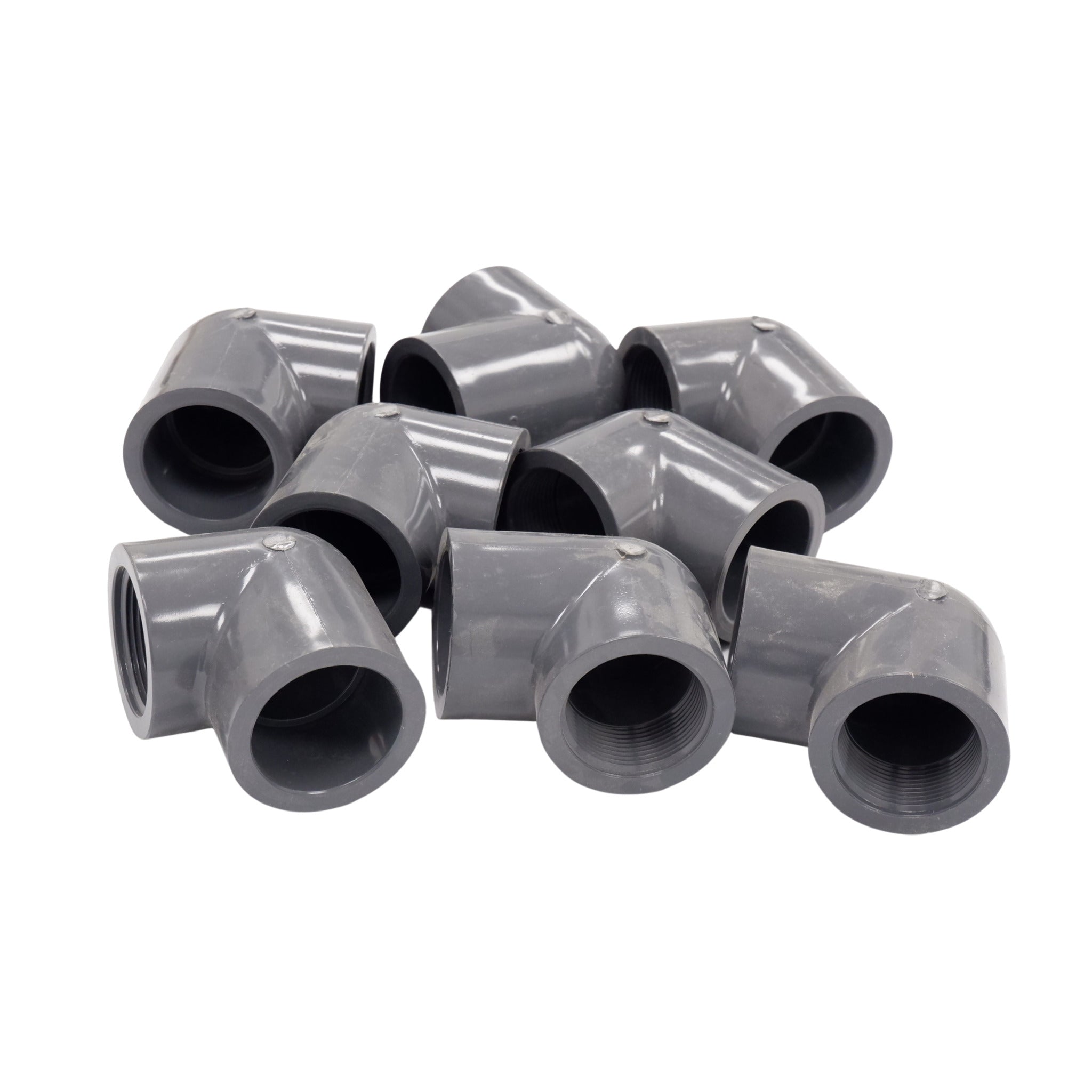 Schedule 80 PVC 90 Elbow - 1-1/2" Socket X FPT - Lot of 8 Elbows