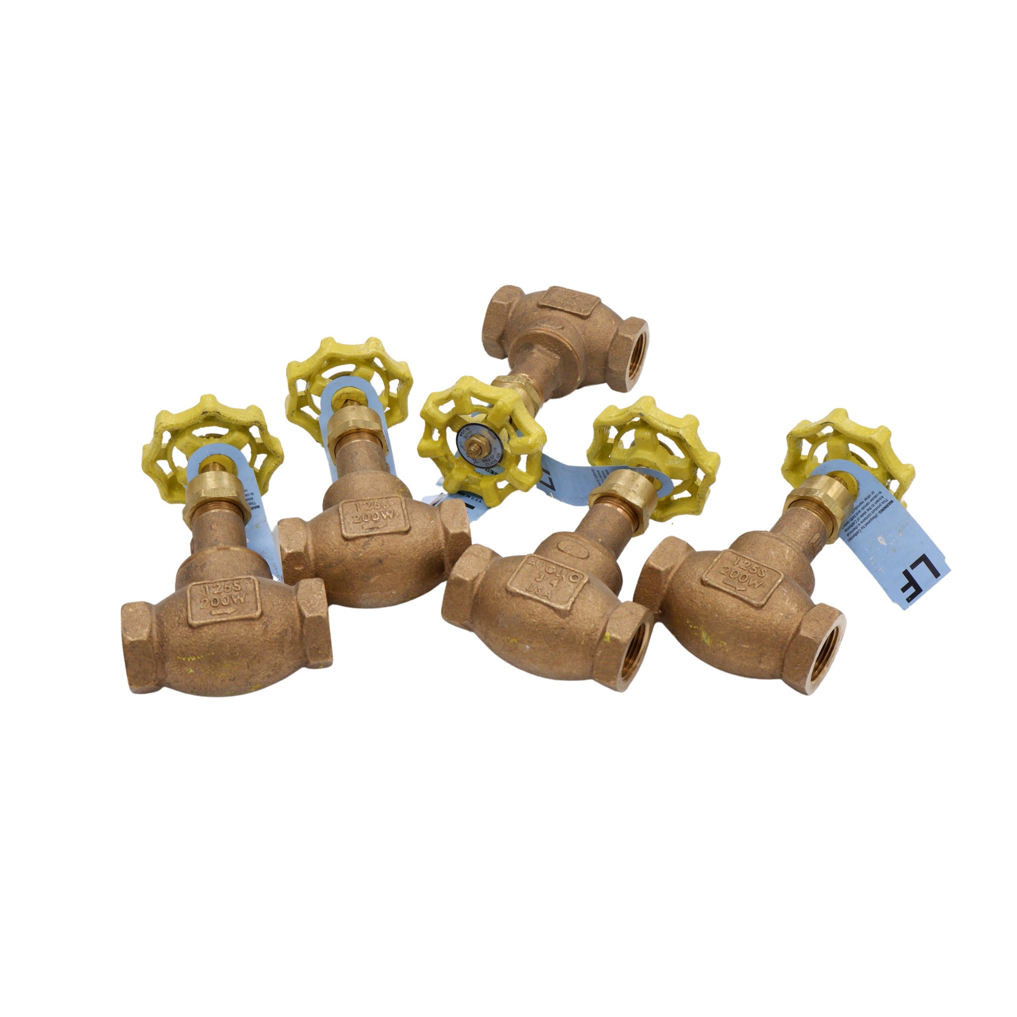 Bronze Lead Free Globe Valves - 3/4" FPT - Lot of 5 Valves