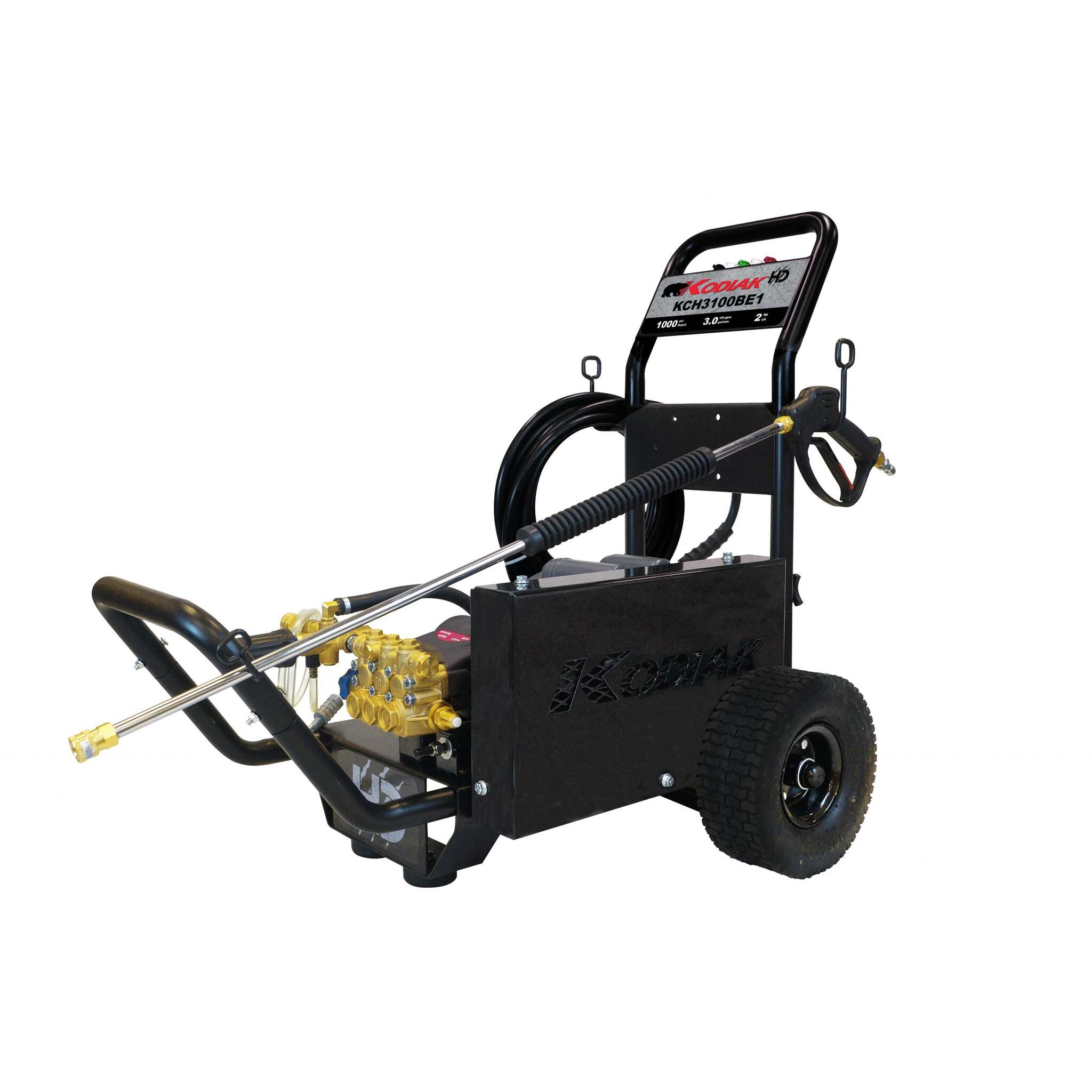 Kodiak KCH3100BE1 Cold Water Electric Pressure Washer, 120V 20A, 1000 PSI at 3 GPM, 2 HP Belt Drive Motor, Interpump Triplex Pump, Assembled in Canada