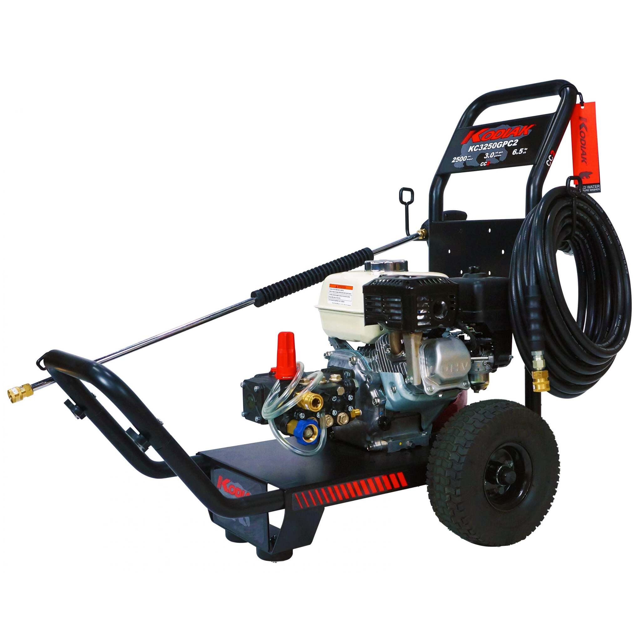 Cold Water Industrial Grade Honda GX200 Gas Engine Pressure Washer, 2500 PSI, 3.0 GPM, Triplex Pump, Rugged Build, High Mobility, Assembly in Canada