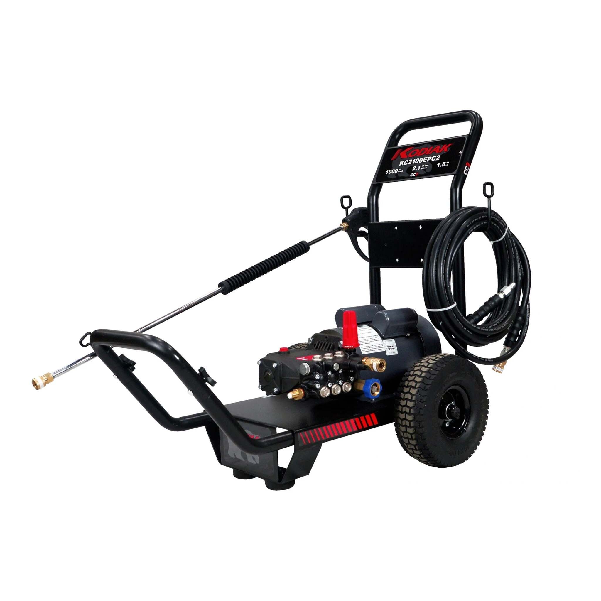 Kodiak KC3100EPC PRO Series Cold Water Electric Pressure Washer, 120V 20A, 1000 PSI at 3 GPM, 2 HP Motor, Interpump Triplex Pump, Enhanced Stability