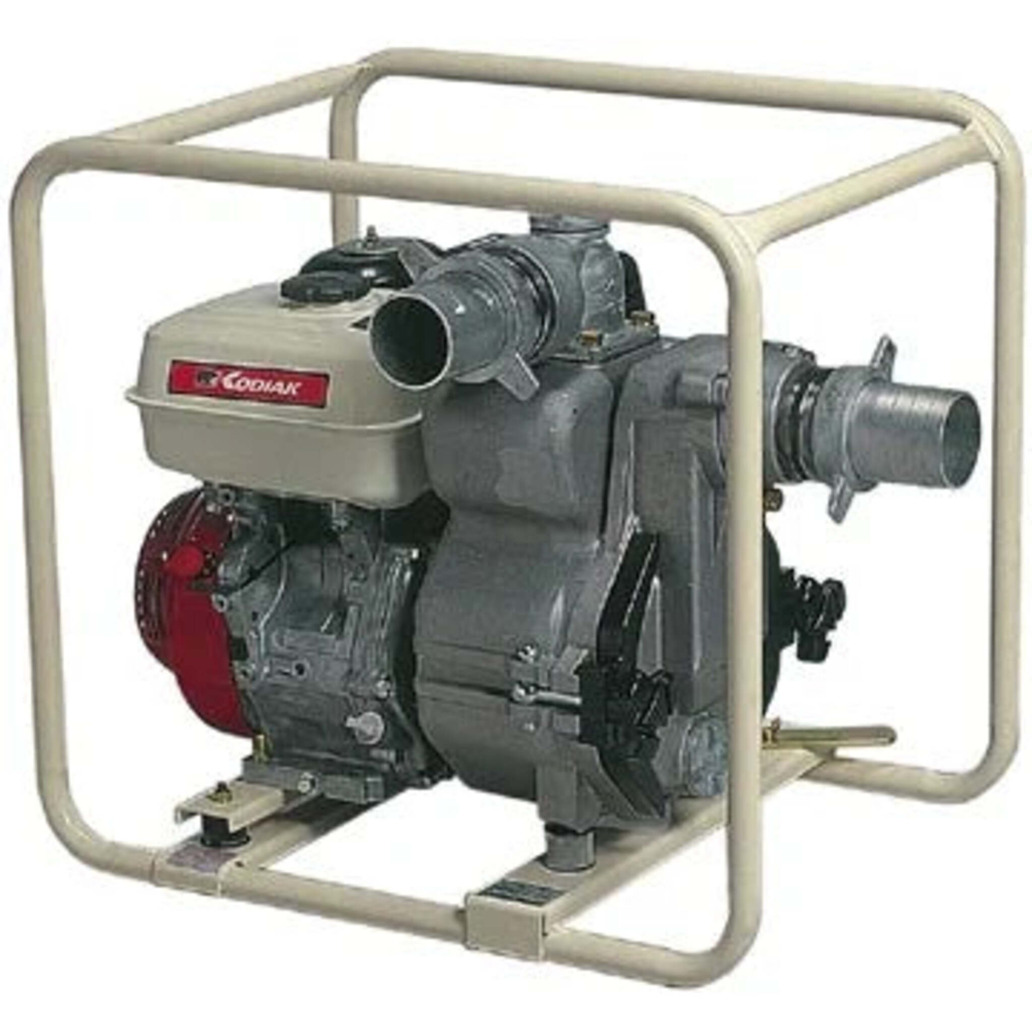 Kodiak PWP4SWT Heavy-Duty Trash Pump - 528 GPM, 26 FT Suction, 4" Ports, 11 HP Honda GX340, Handles 1" Solids, Removable Front Cover, Made in Japan