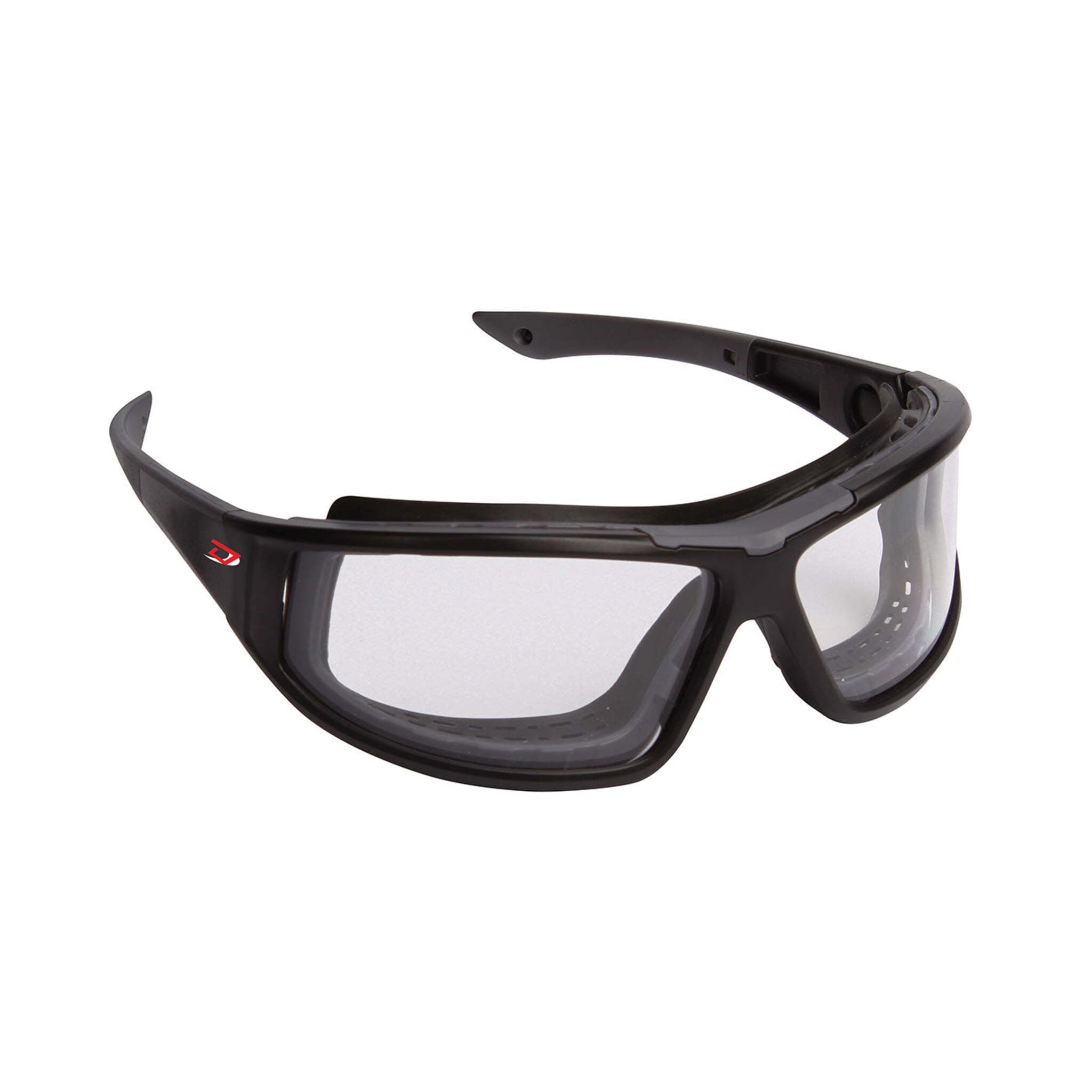 Dynamic Dyna-Seal™ Full Frame Safety Glasses: Black Frame, Clear Lens, Foam Padding, 4A+ Coating, Converts to Goggles, CSA/ANSI Certified