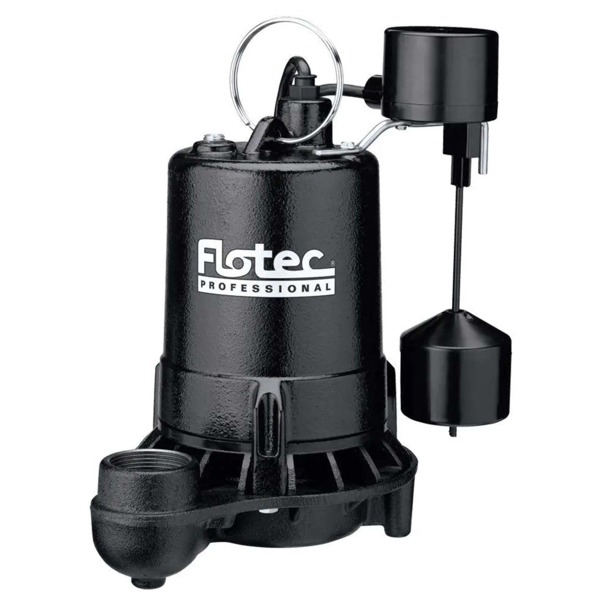 Flotec E50VLT Cast Iron Sump Pump Professional Series | 1/2 HP | 80 GPM | 120V | Vertical Float Switch, Energy-Efficient PSC Motor, Rust-Proof