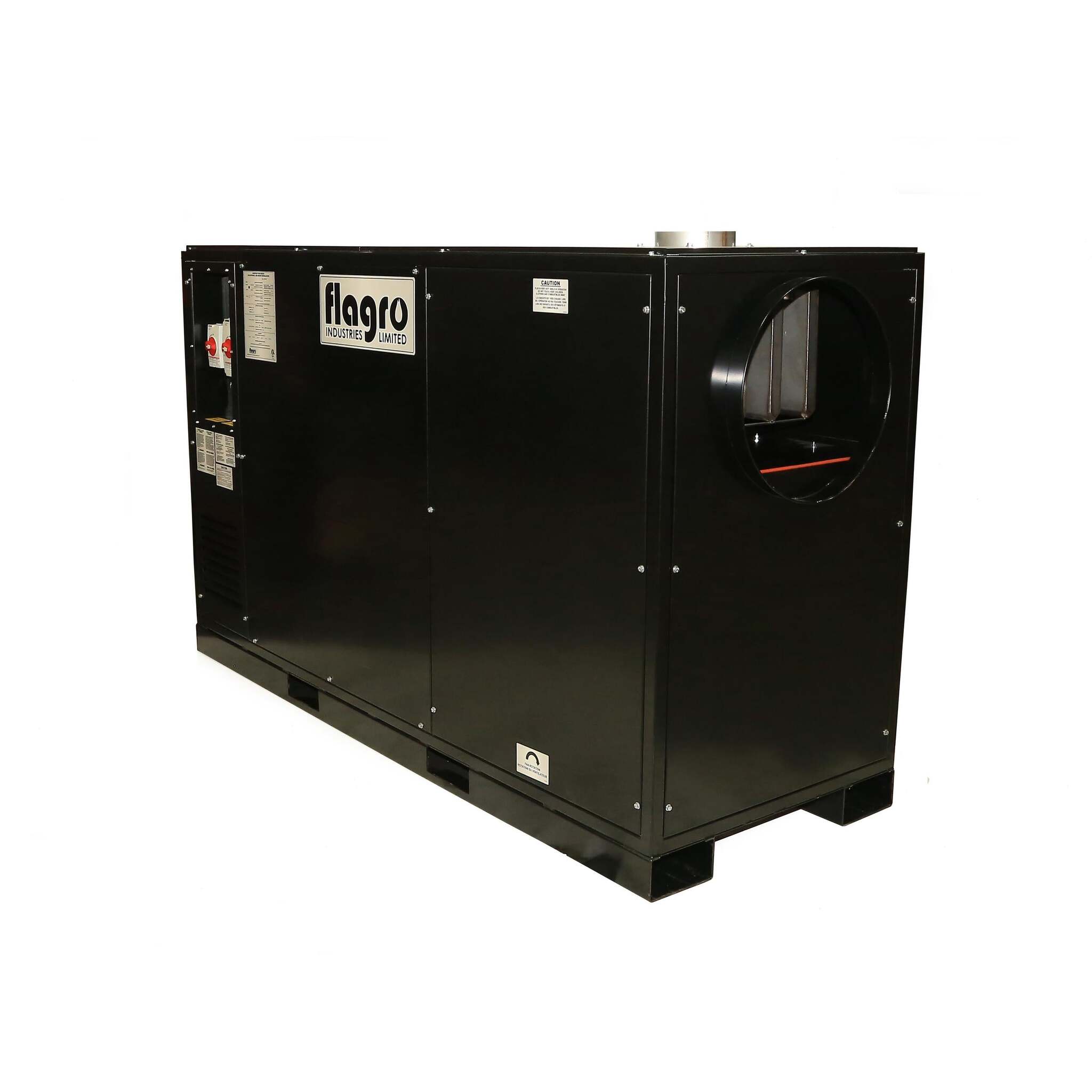 Flagro FVO-750 Oil Indirect Fired Heater | 750,000 BTU, Reillo Burner, VFD, Ductable up to 200 ft, High Static Blower, Forklift Pockets, Tiger Loop