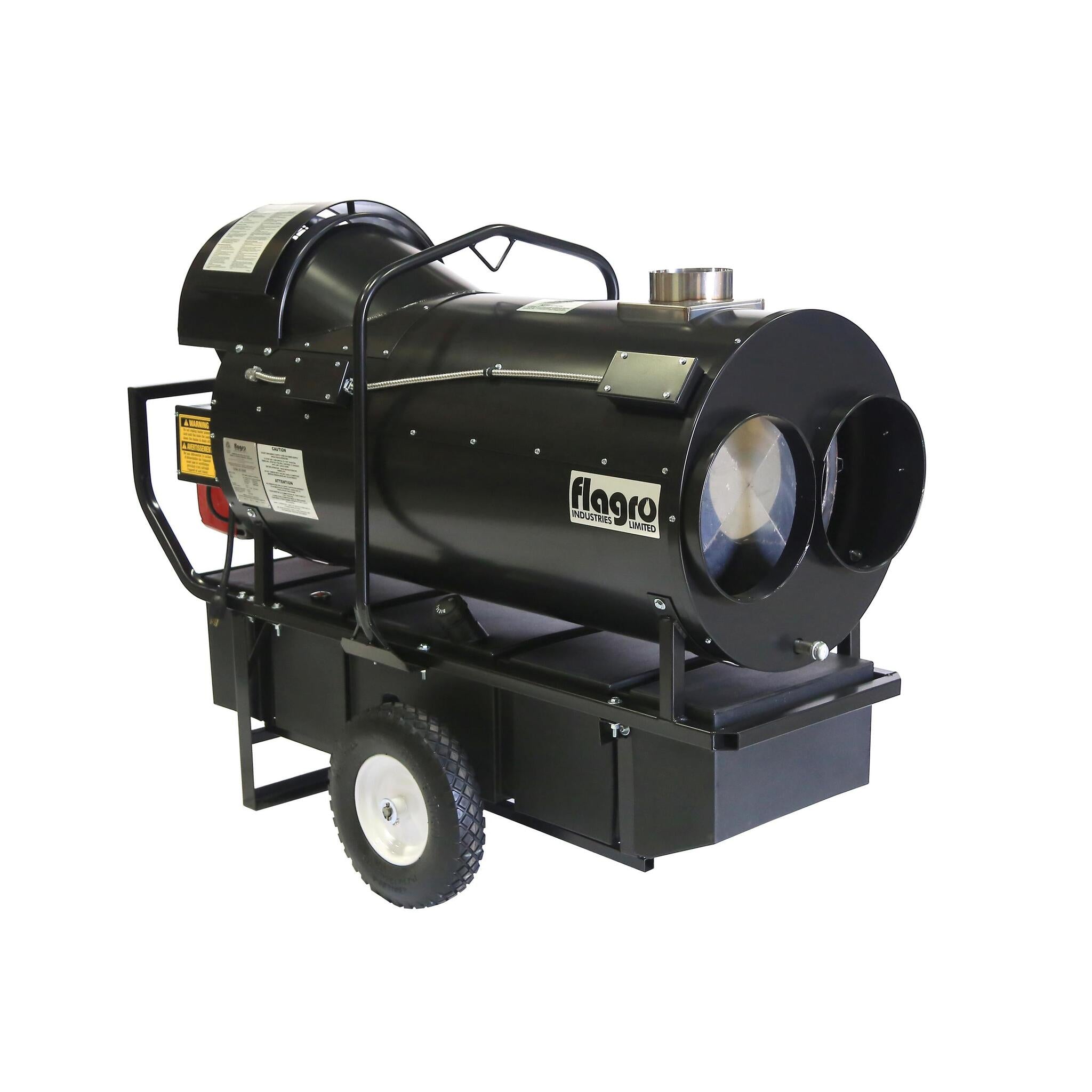 Flagro FVO-400 Oil Fired Indirect Heater with Advanced Riello Burner, 390,000 BTU, 42-Gallon Built-In Fuel Tank, 50-Ft Duct Run Capable