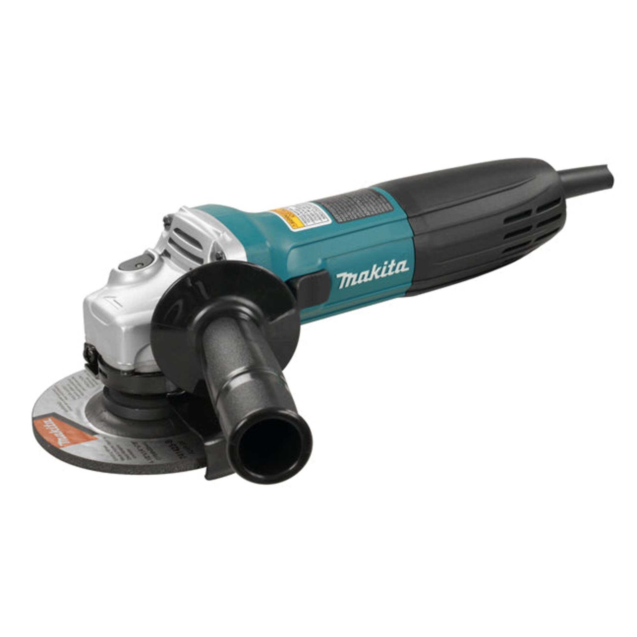 Makita GA4530K 4-1/2" Angle Grinder with Slim Motor Housing, Ergonomic Thumb Switch, 6.0 AMP Motor, Protective Features, Includes Case and Accessories