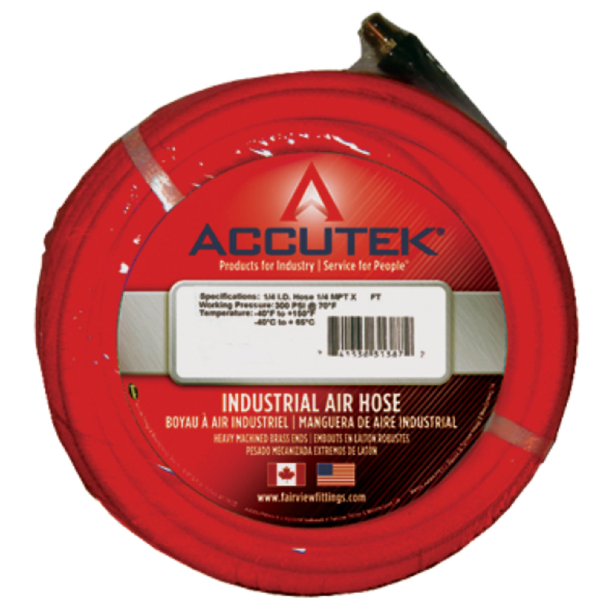 Accutek SuperFlex Red Low Temperature Air Hose Assemblies | Flexible, Lightweight, High Pressure, Spiral High Tensile Yarn, RMA Class B, -65°F to +150°F, 250-300 PSI