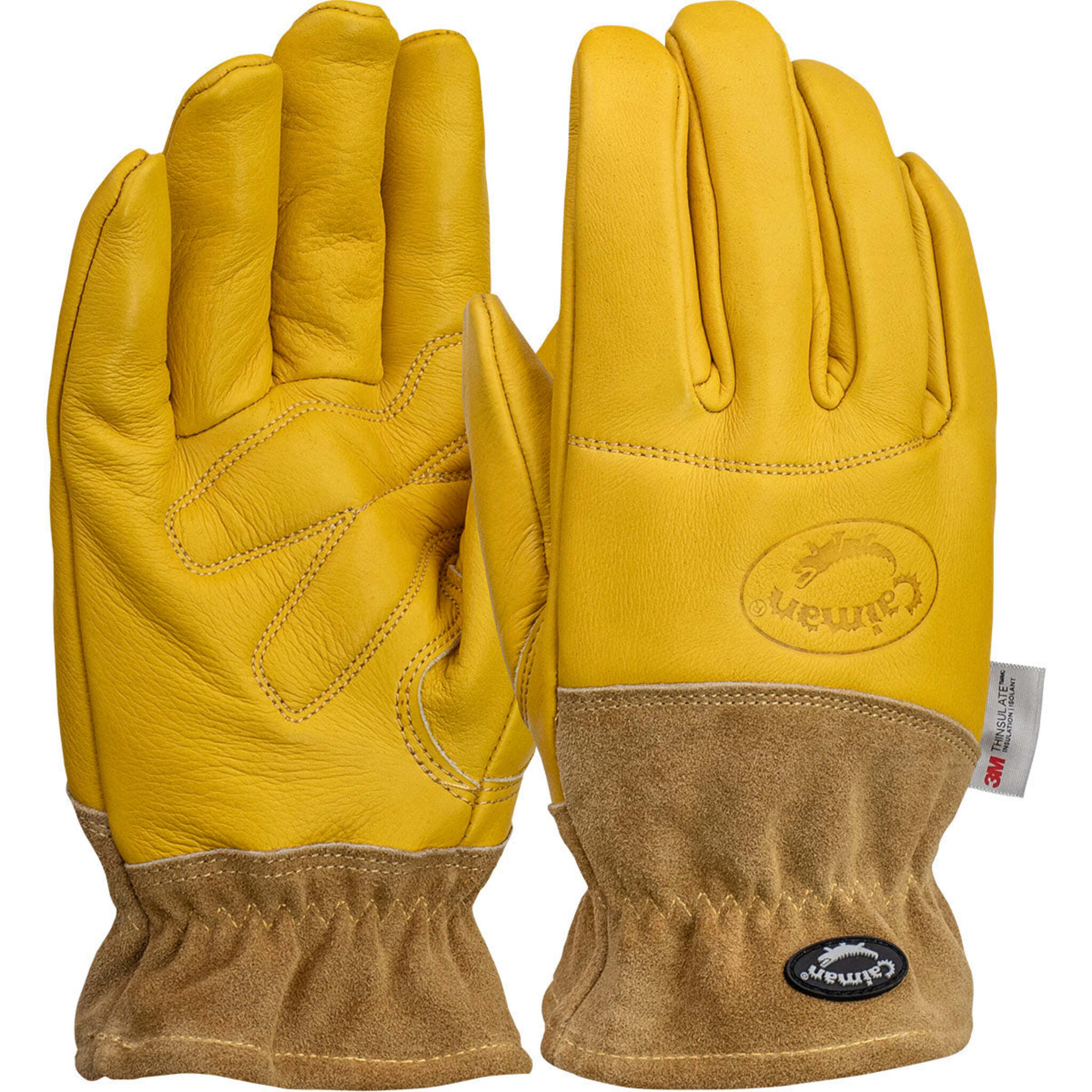 Caiman Premium Cowhide Leather Winter Driver's Glove - 3M Thinsulate Lined, Padded Palm, Durable, Warm, Flexible, Ideal for Construction & Outdoor Work