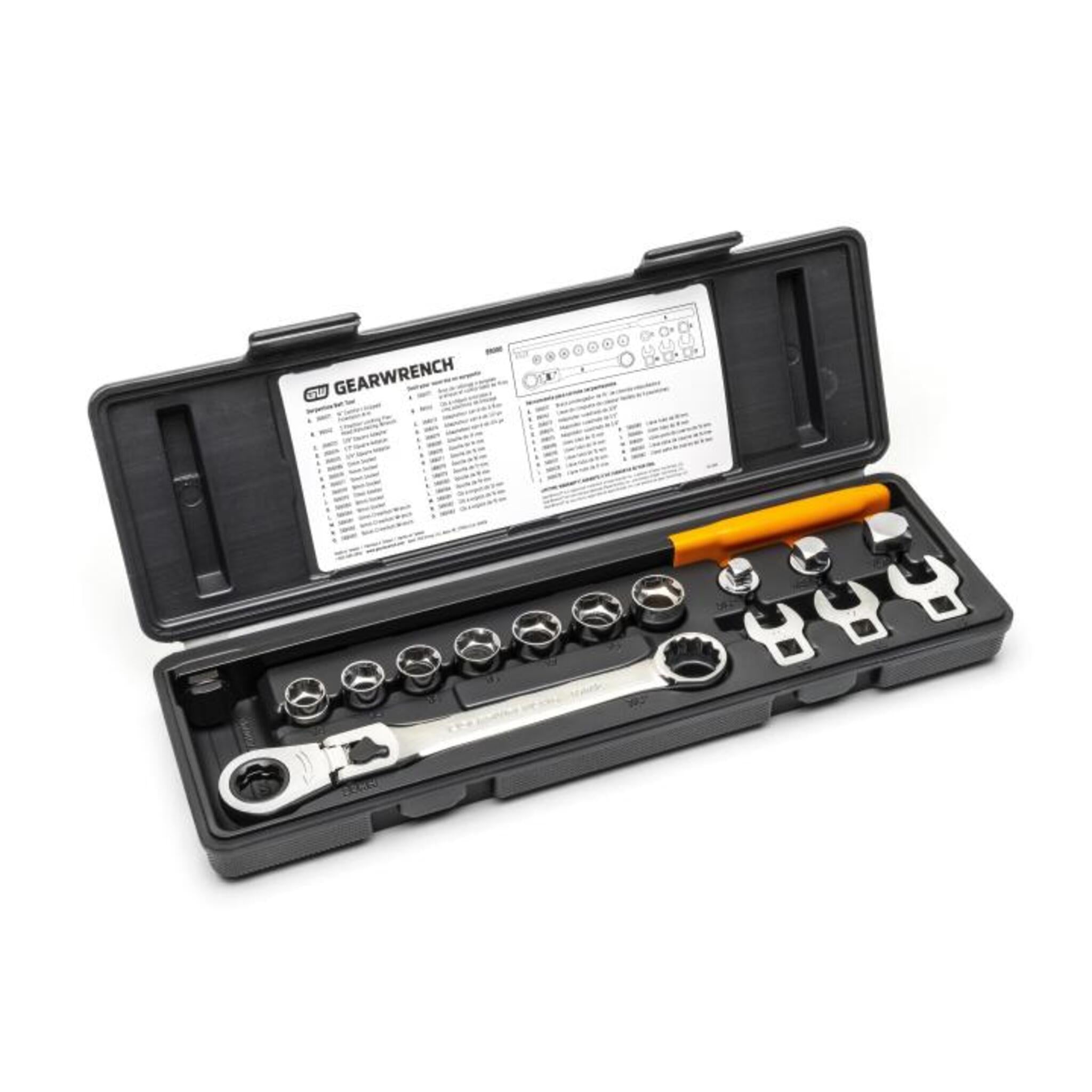 Gearwrench 15 Piece Serpentine Belt Tool Set with Locking Flex Head Ratcheting Wrench