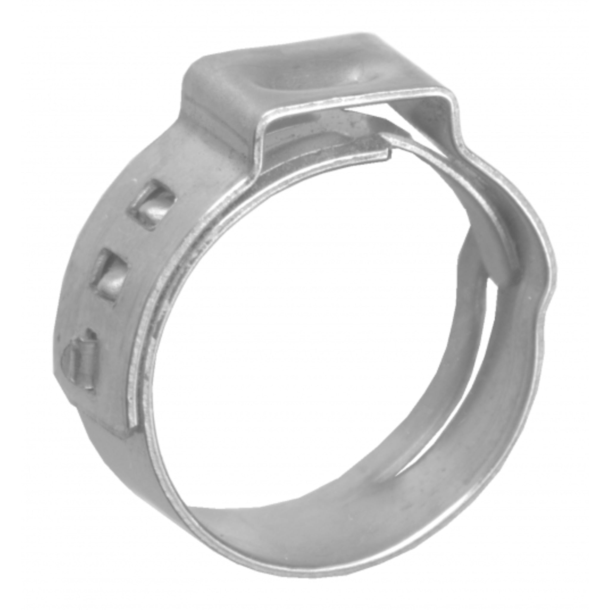 Stepless Ear Pinch Clamps - Stainless Steel, Pack of 10, Type 304 AISI, 360° Seal, Secure Fit for Thin-Walled Hose and Tube Applications