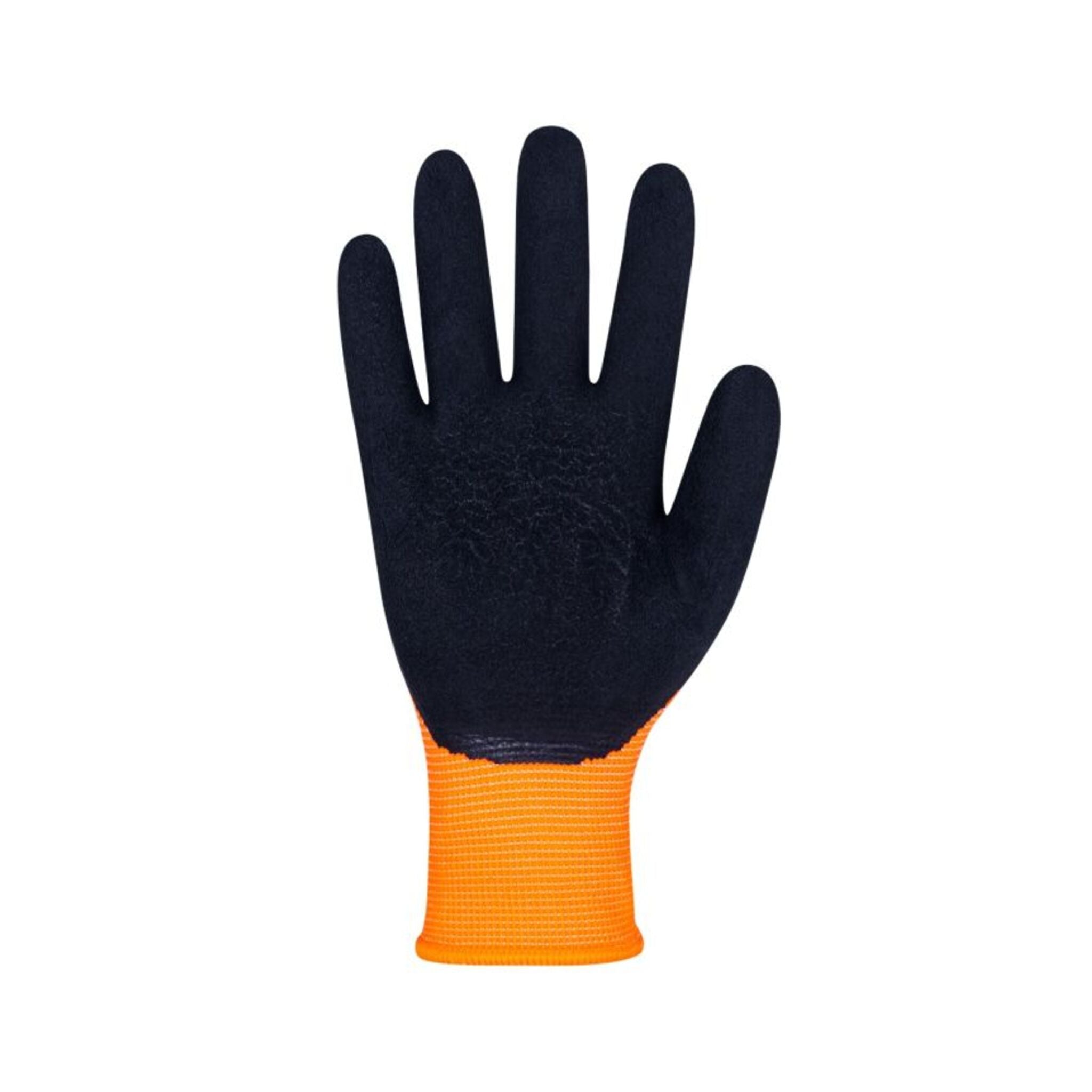 Horizon Hi-Vis Orange Latex Foam Coated Gloves – Superior Grip, EN 388 Rated, Elastic Knit Cuff, Comfortable & Durable, Ideal for Construction