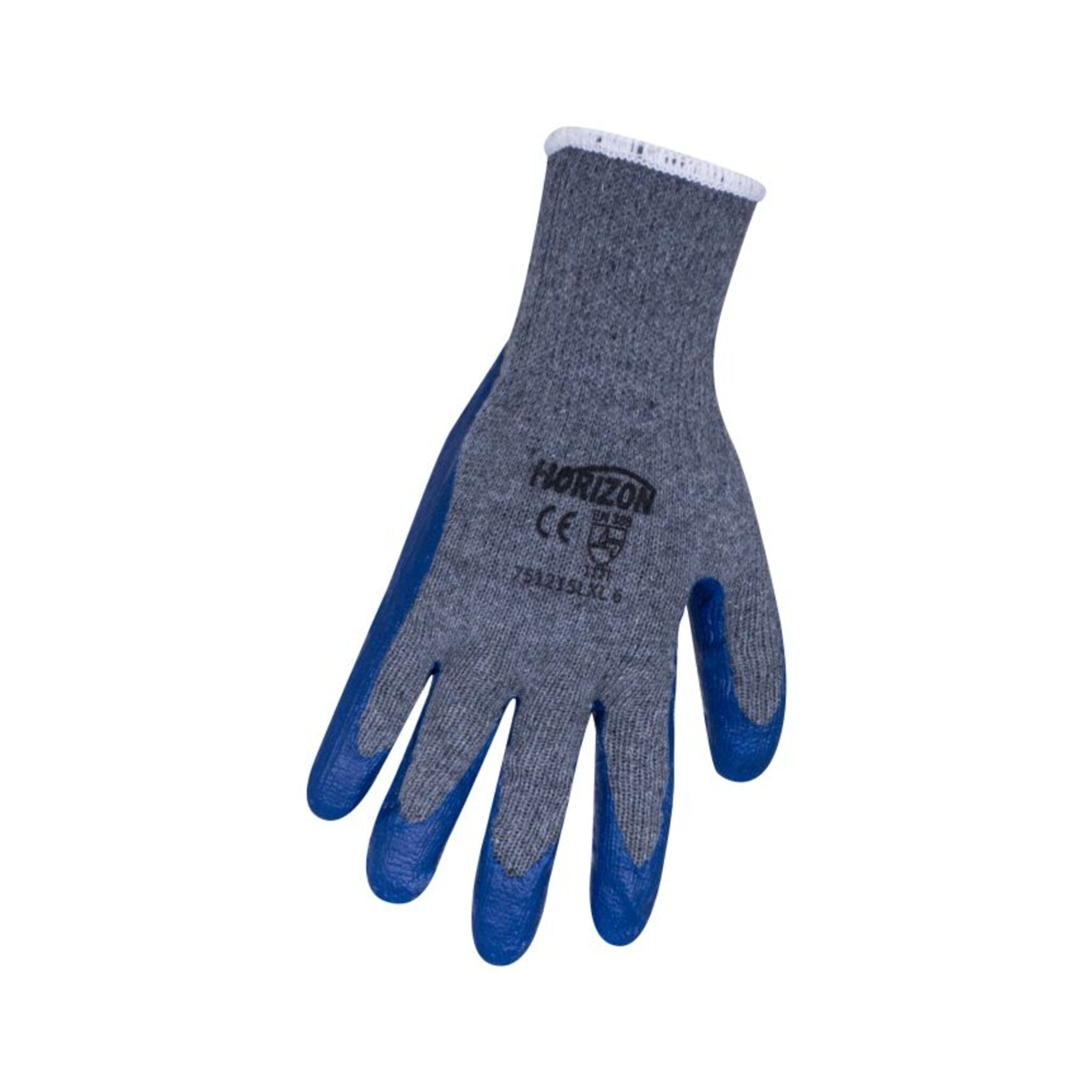 Horizon Latex Coated Poly/Cotton Knit Gloves – Superior Grip, Comfortable, Elastic Cuffs, Durable, Versatile, EN388 Certified, Ideal for Construction