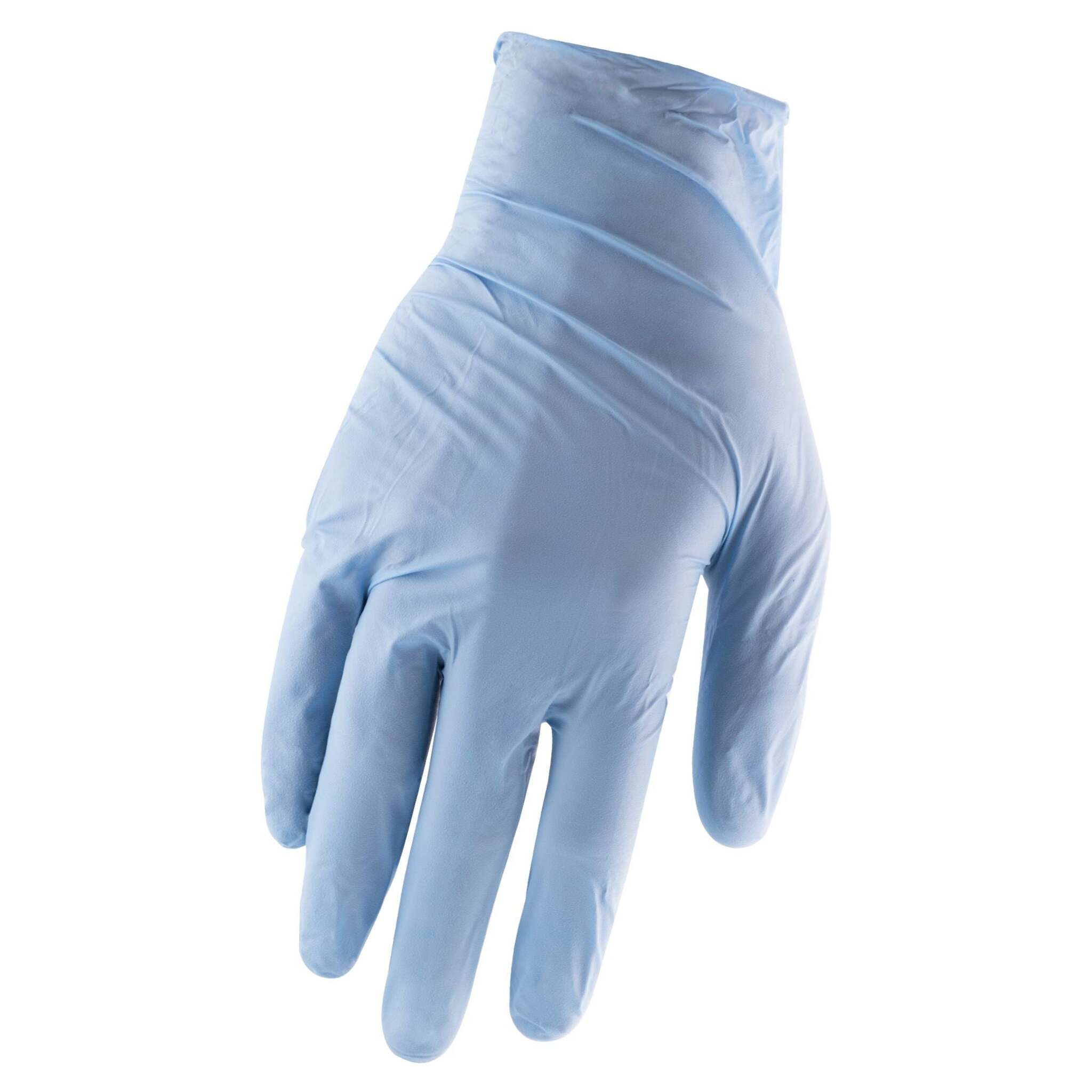 Horizon Blue 4-mil Nitrile Disposable Work Gloves - Powder-Free, Latex-Free, Extra Strong, Puncture & Chemical Resistant, Ambidextrous Fit | Box of 100