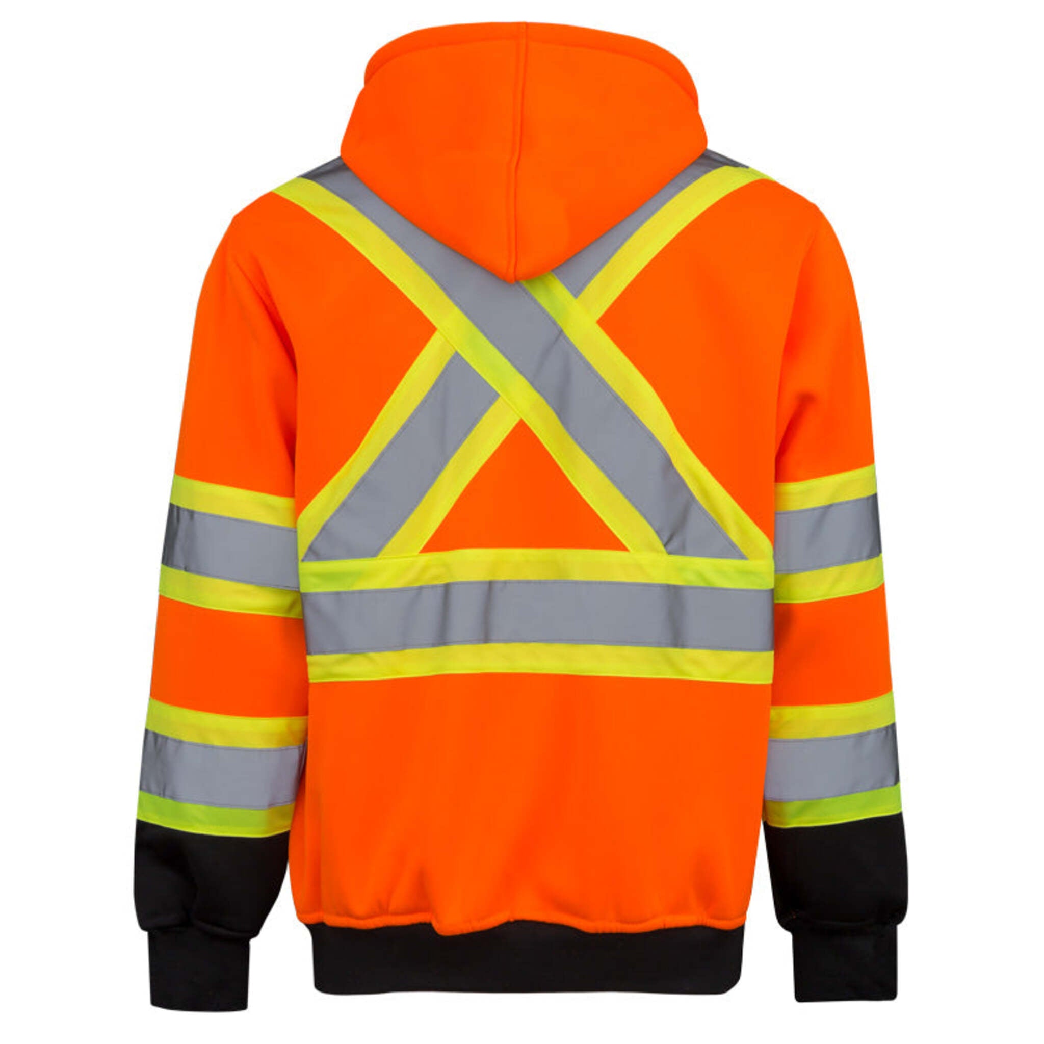 Nats Men’s High Visibility Hoodie, Reflective Stripes, Brushed Inside, Removable Hood, 100% Polyester 280g, CSA Z96-15 Compliant | Sizes XS-5XL