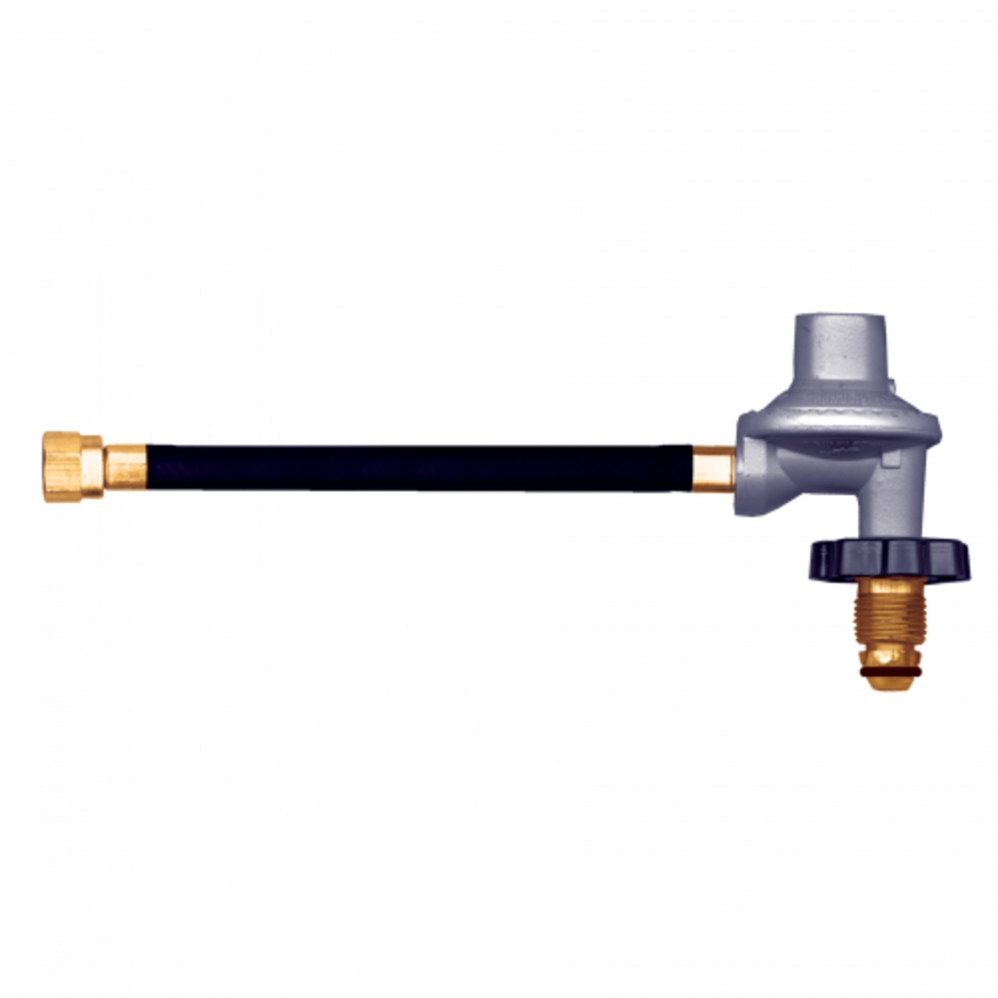 High-Performance BBQ/Propane Grill Regulator Assembly - 100,000 BTU, Thermoplastic Hose, 3/8" SAE Flare, POL Connector, CSA Certified, Durable + Safe for Outdoor Cooking