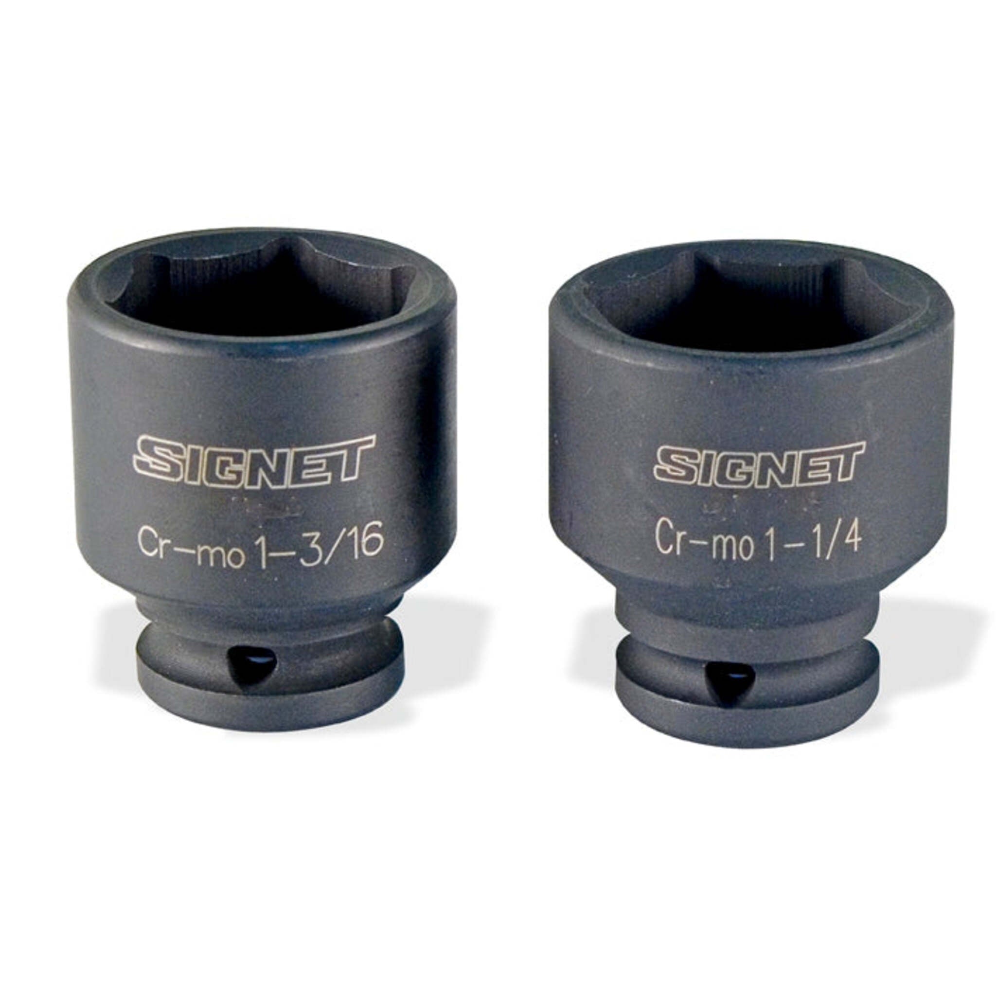 Signet 3/4" Drive Regular Impact Socket 6 Point (Metric) - Heat-Treated Chrome Molybdenum, Black Oxide Finish, Locking Pin - Robust & Reliable