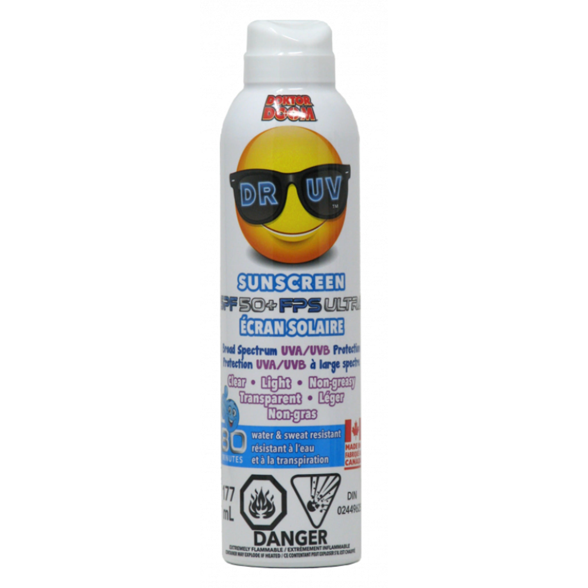 Doktor Doom Water and Sweat Resistant Sunscreen - 177 ml - SPF 50