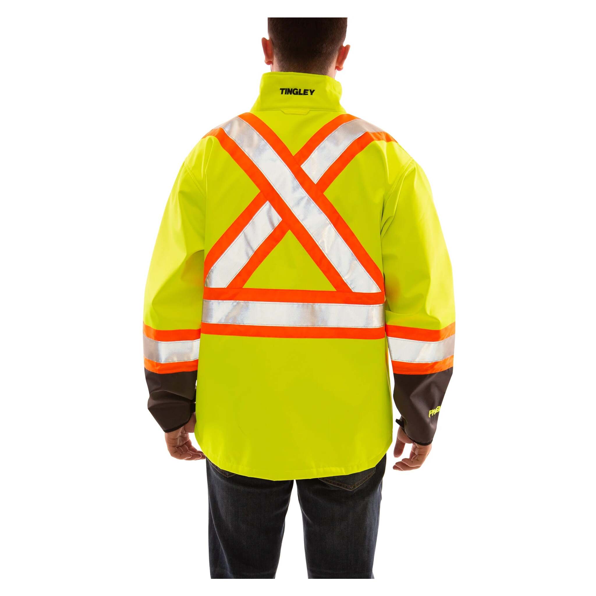 Tingley Phase 3 High Visibility Jacket - CSA Z96 Class 2 Level 2 Standard, 3-Layer Breathable Fabric, Water-Resist, Refl Tape, Windproof, Athletic Fit