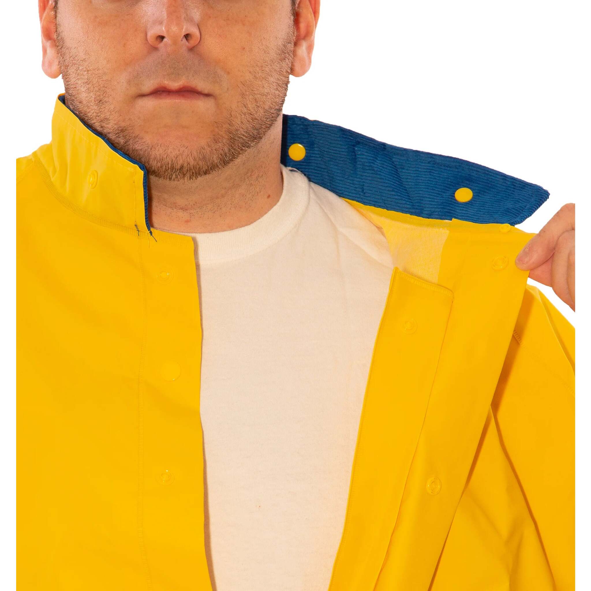 Tingley Industrial Work 3-Piece Rain Suit - Waterproof PVC, Includes Jacket with Snap Front, Detachable Hood, and Overalls, Adjustable Fit | Sizes M-5XL