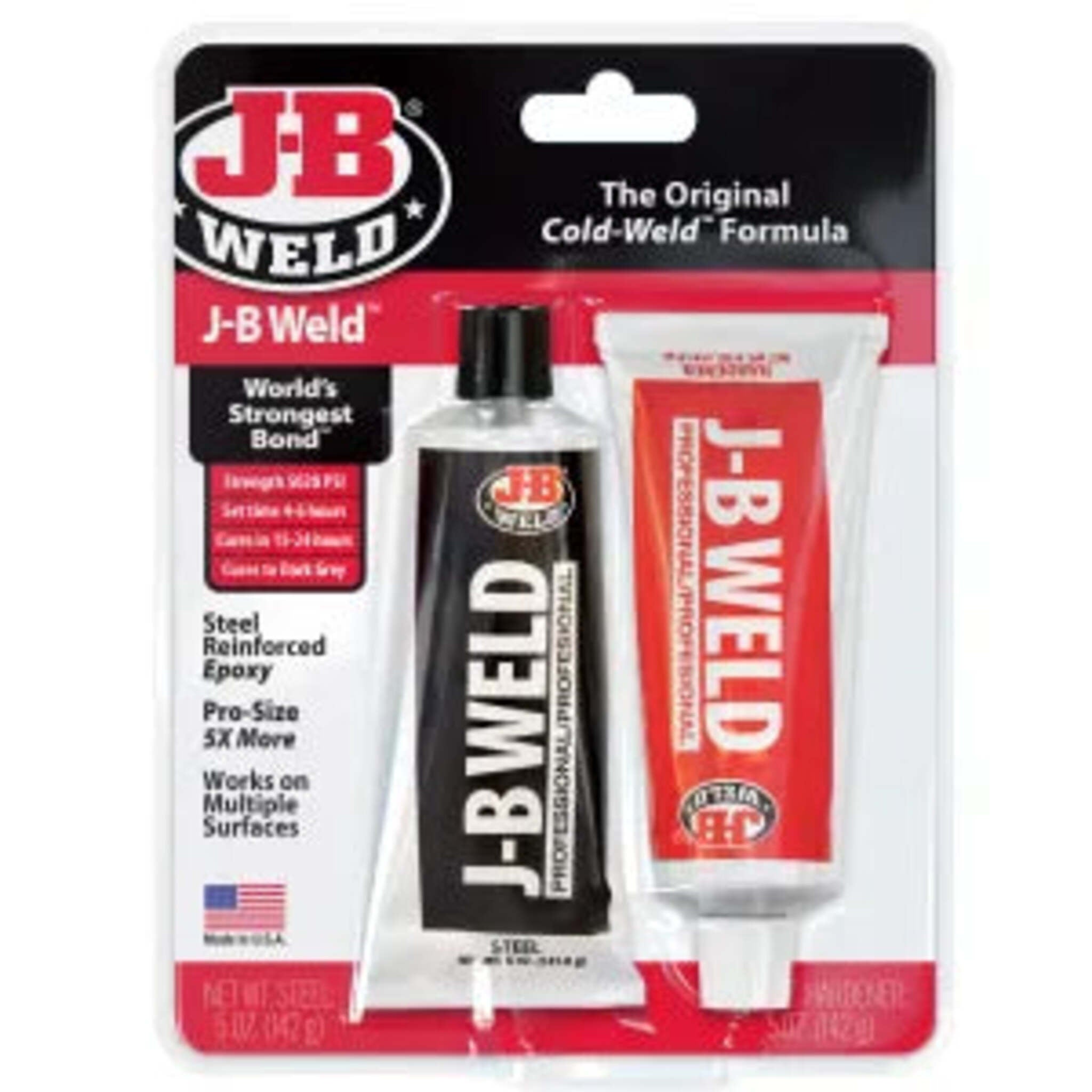 JB Weld Pro - 10 oz: Original Cold Weld Epoxy, 5020 PSI Strength, Heat Resistant to 550ºF, For Metal, Automotive, Plumbing, Concrete, Versatile Repair