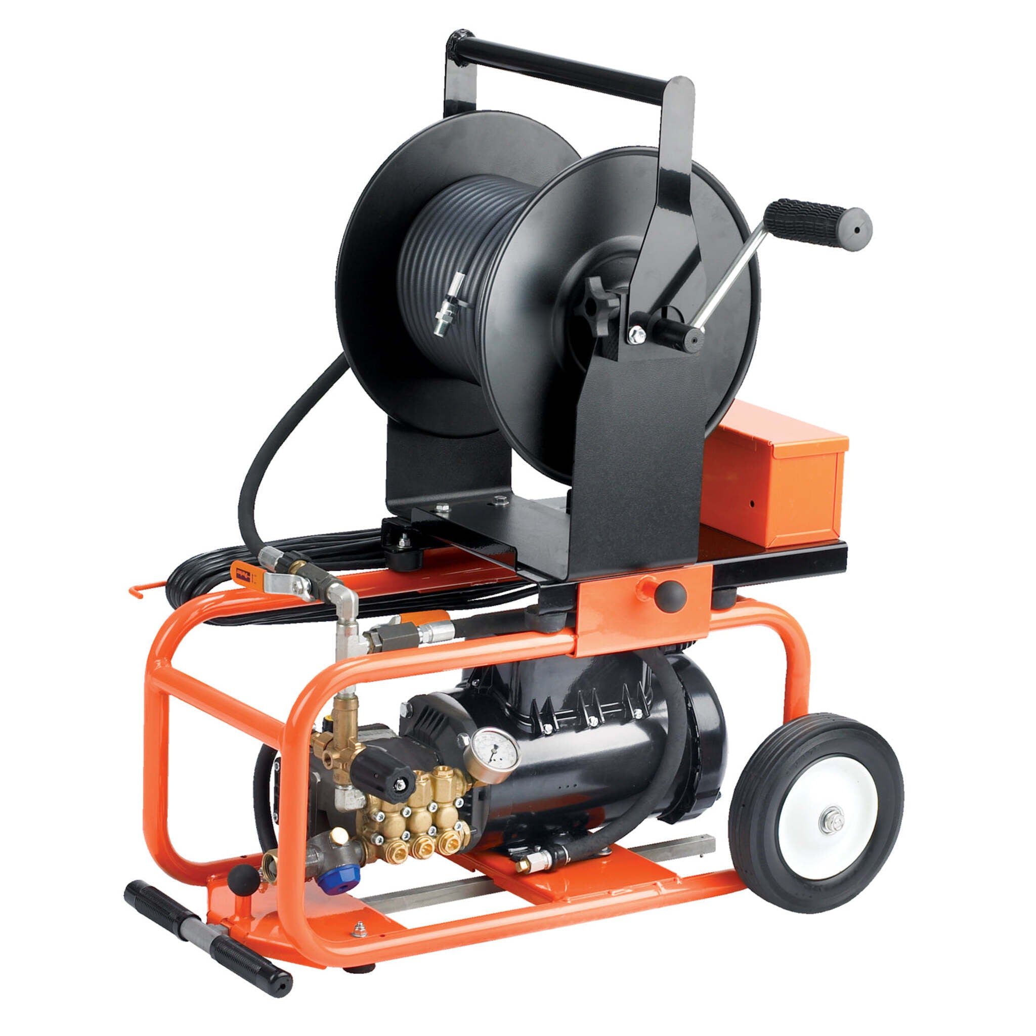 General JM-1450-A Electric Drain Jetter, 1.5 HP, 1500 PSI, 1.7 GPM, Compact, Portable, 150 ft Hose, GFCI, High-Pressure Water Jet, Vibra-Pulse Tech