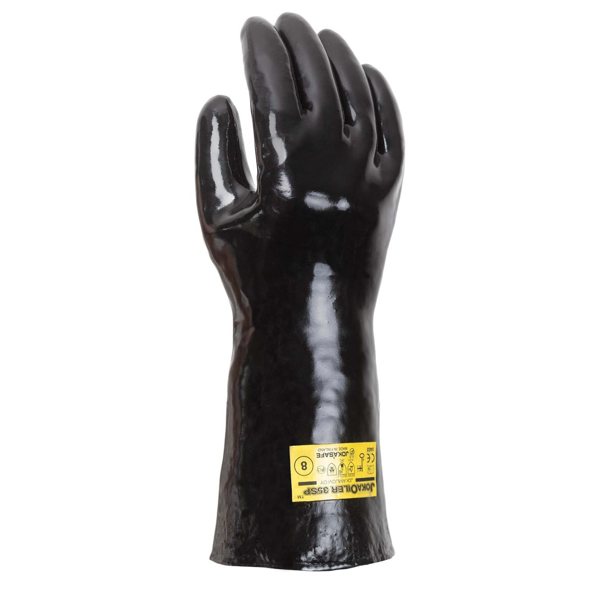 Jokasafe JokaOiler 35SP Long-Sleeved Vinyl Safety Gloves - Superior Chemical Protection, Extended Length, Durable, and Flexible for Harsh Environments