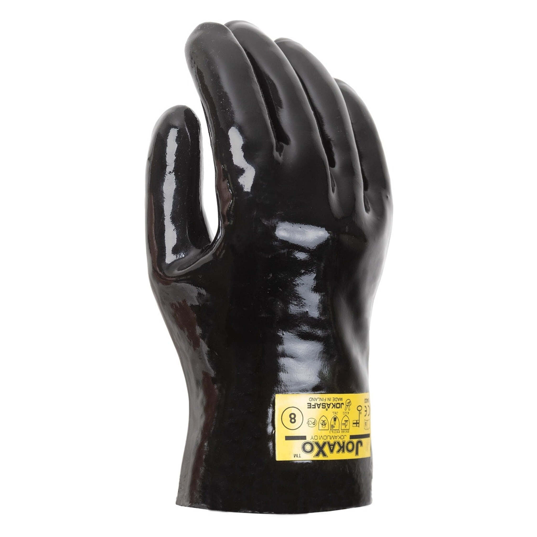 Jokasafe JokaXo Short-Sleeved Vinyl Safety Gloves - Superior Chemical Protection, Smooth TopGrip, Flexible in Cold, Ideal for Multi-Industry Use