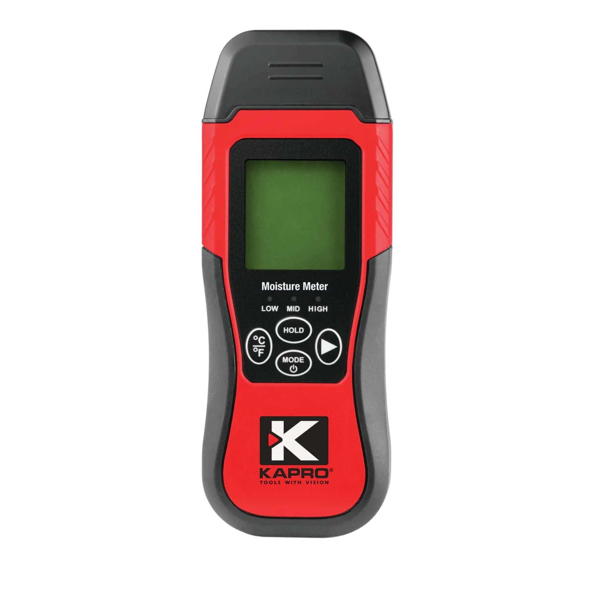 Kapro 379 Moisture Meter with Temperature Detection - 8 Calibration Scales, Backlit LCD, Auto Power-Off, Dual Measurement for Wood & Building Material