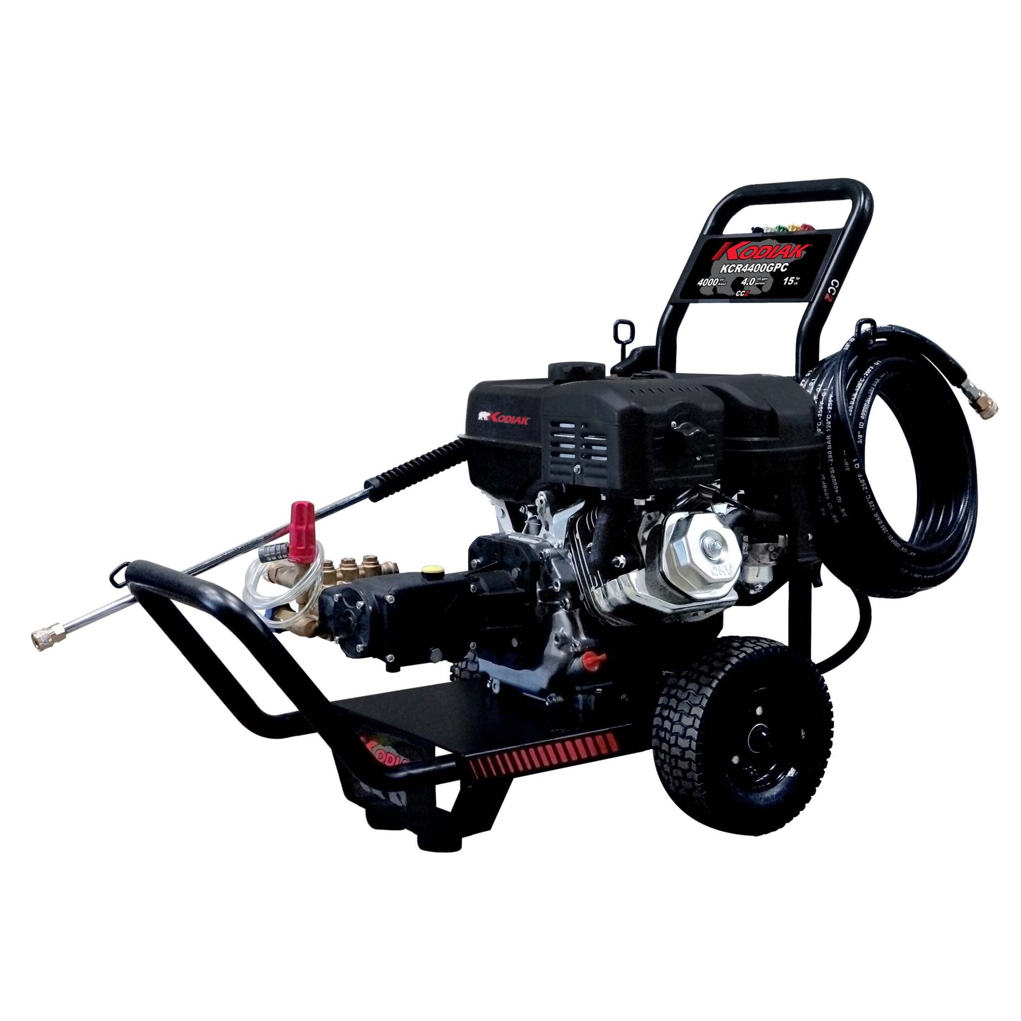 Industrial Grade 15 HP Gas Engine Cold Water Pressure Washer - 4000 PSI at 4.0 GPM, Interpump Triplex Pump, 50ft Hose, Durable, Assembled in Canada