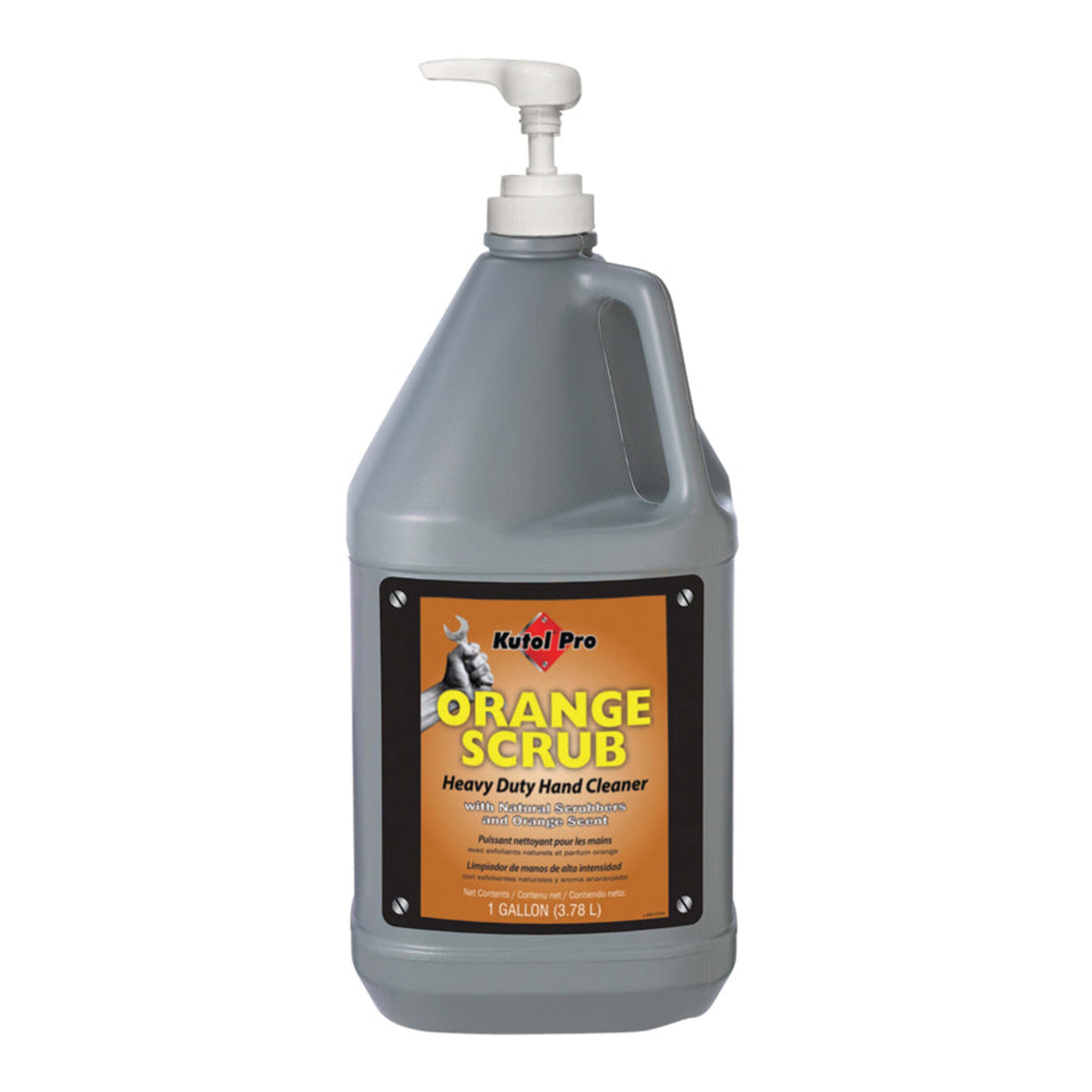 Kutol Pro Orange Scrub Citrus Hand Cleaner with Pumice and Perlite Scrubbers - 4L Pump Bottle