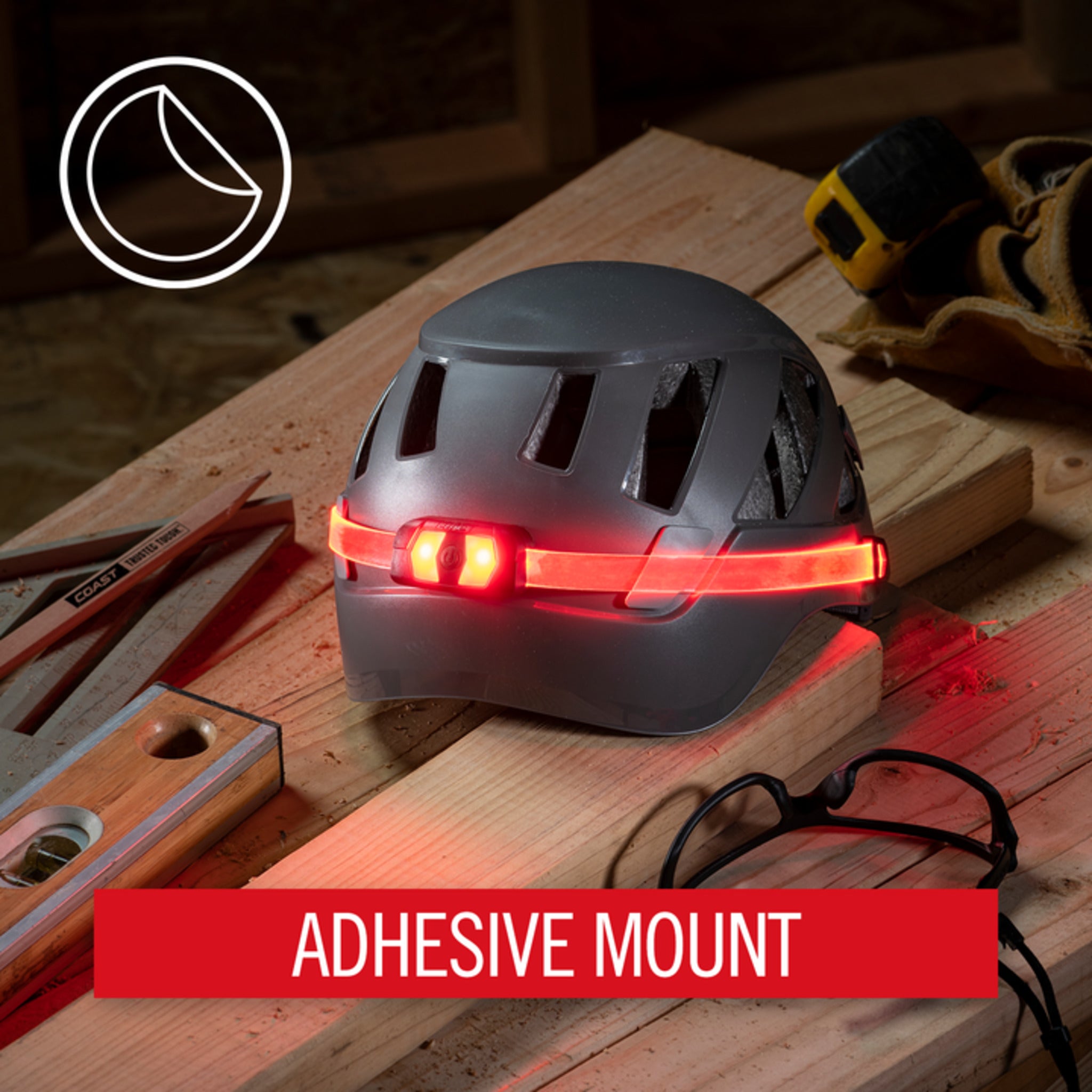 Coast® LHS300 Rechargeable Helmet Light Strap - 270° Visibility, 400M Range, USB Rechargeable, 12-Hour Battery, IP54 Water-Resistant, Durable