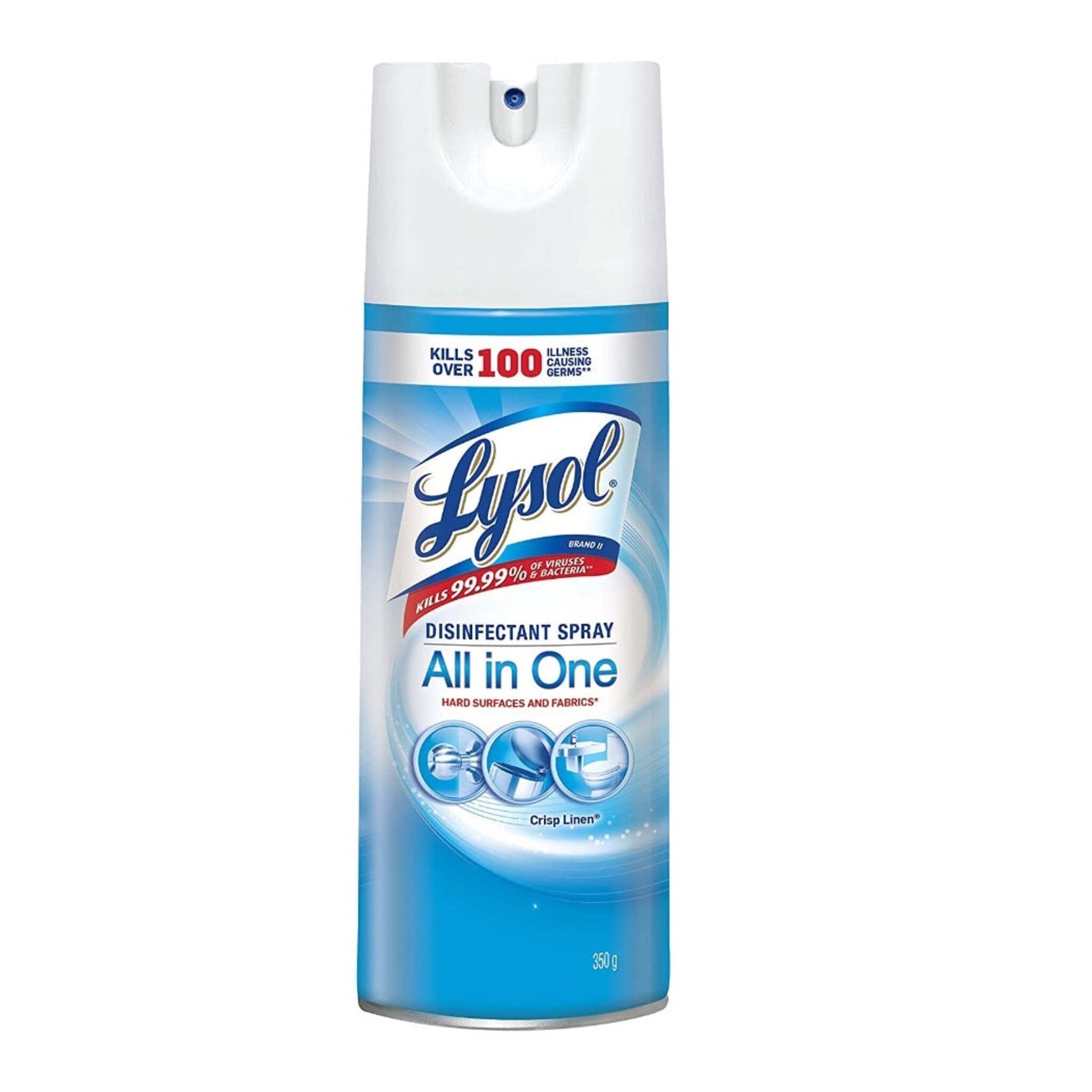 Lysol All Purpose Disinfectant Spray - Crisp Linen - 350G Can - Case of 12 Cans