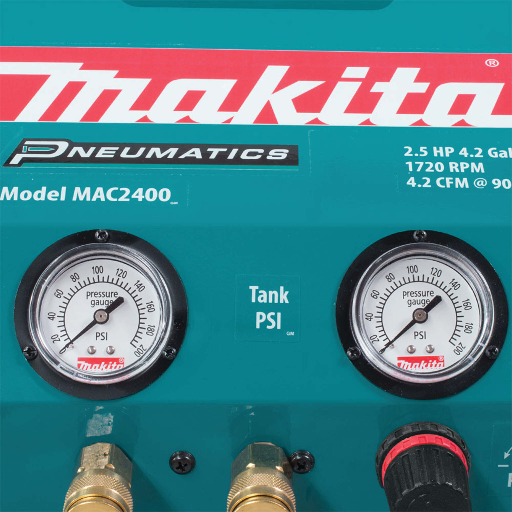 Makita MAC2400 2.5 HP Air Compressor with Big Bore™ Technology – Quiet, Durable Cast Iron Pump – Oil-Lubricated, Low Amperage Draw, Dual Quick Connect