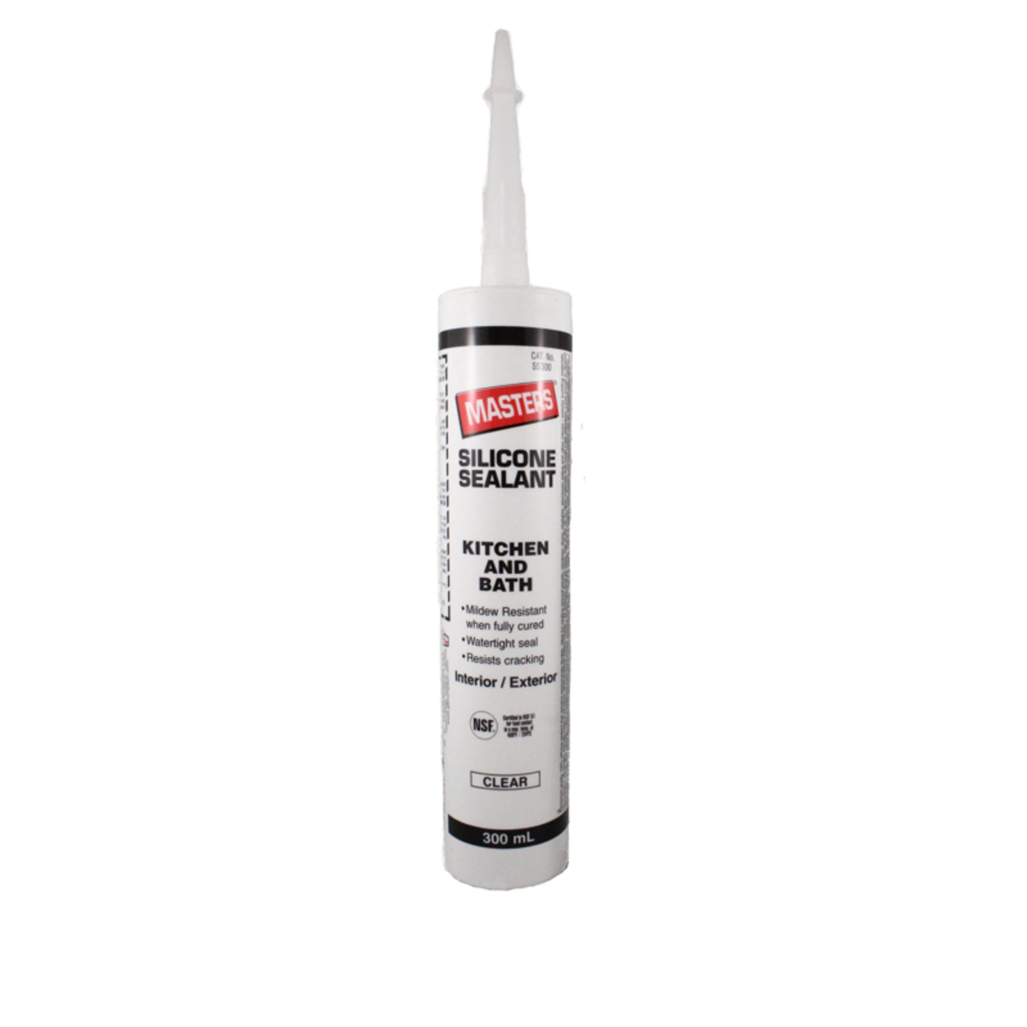 Masters Premium Interior/Exterior Silicone Sealant - NSF Approved - 300 ml Tube