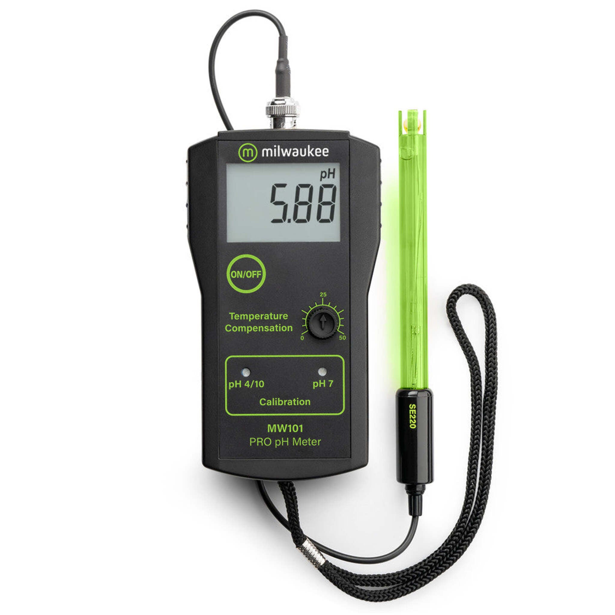 Milwaukee PRO pH Meter - High Accuracy, Portable, Easy Calibration, Long Battery Life, Large LCD Display, Lab-Grade Electrode, Durable Design