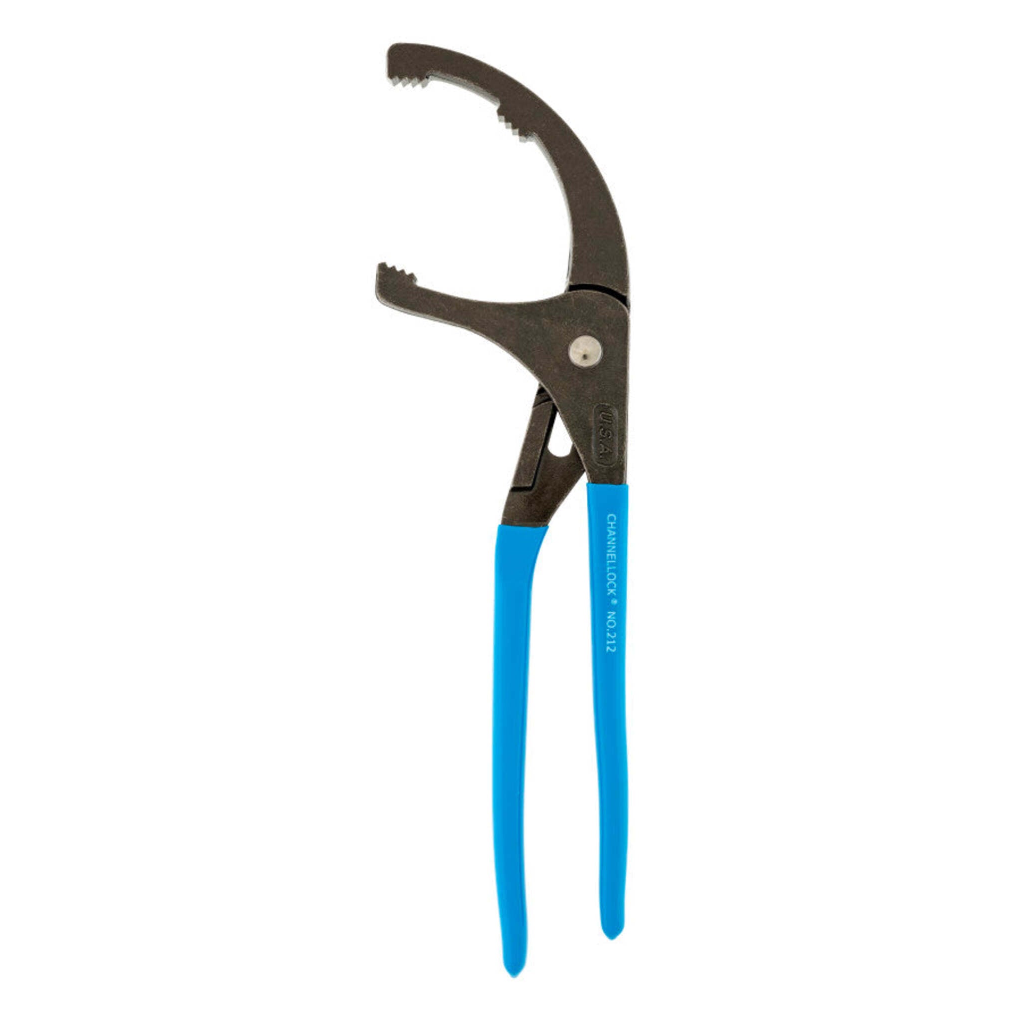 CHANNELLOCK 212 Oil Filter/PVC Pipe Fitting Pliers - 2.5" to 3.75" Jaw Capacity, High Carbon Steel, Rust Resistant, PERMALOCK Fastener, SAFE-T-STOP