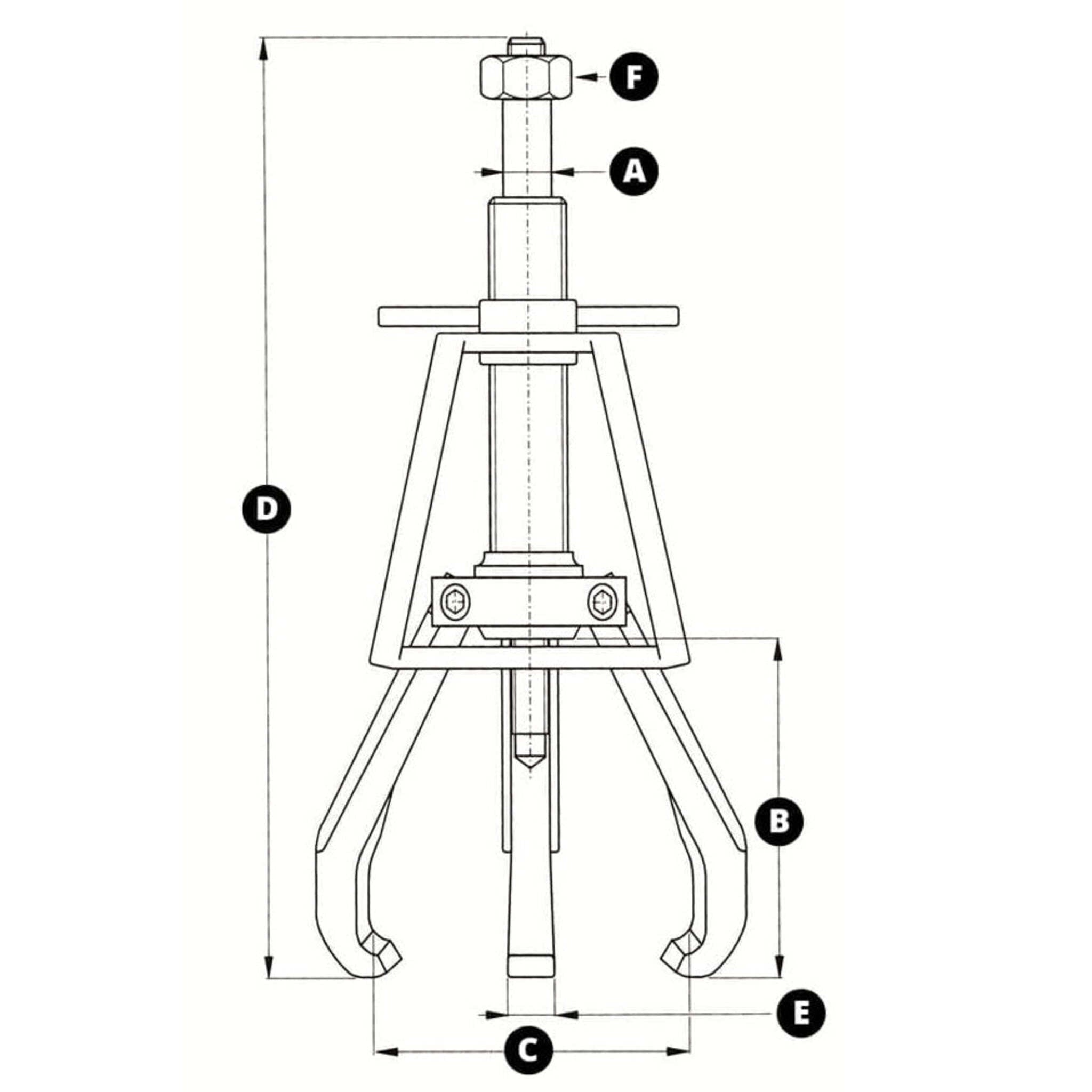 Posi-Lock 204 Puller, Manual 2-Jaw - 2 Ton Capacity, T-Handle, Patented Safety Cage - Ideal for Light-Duty Pulling with Precision & Safety