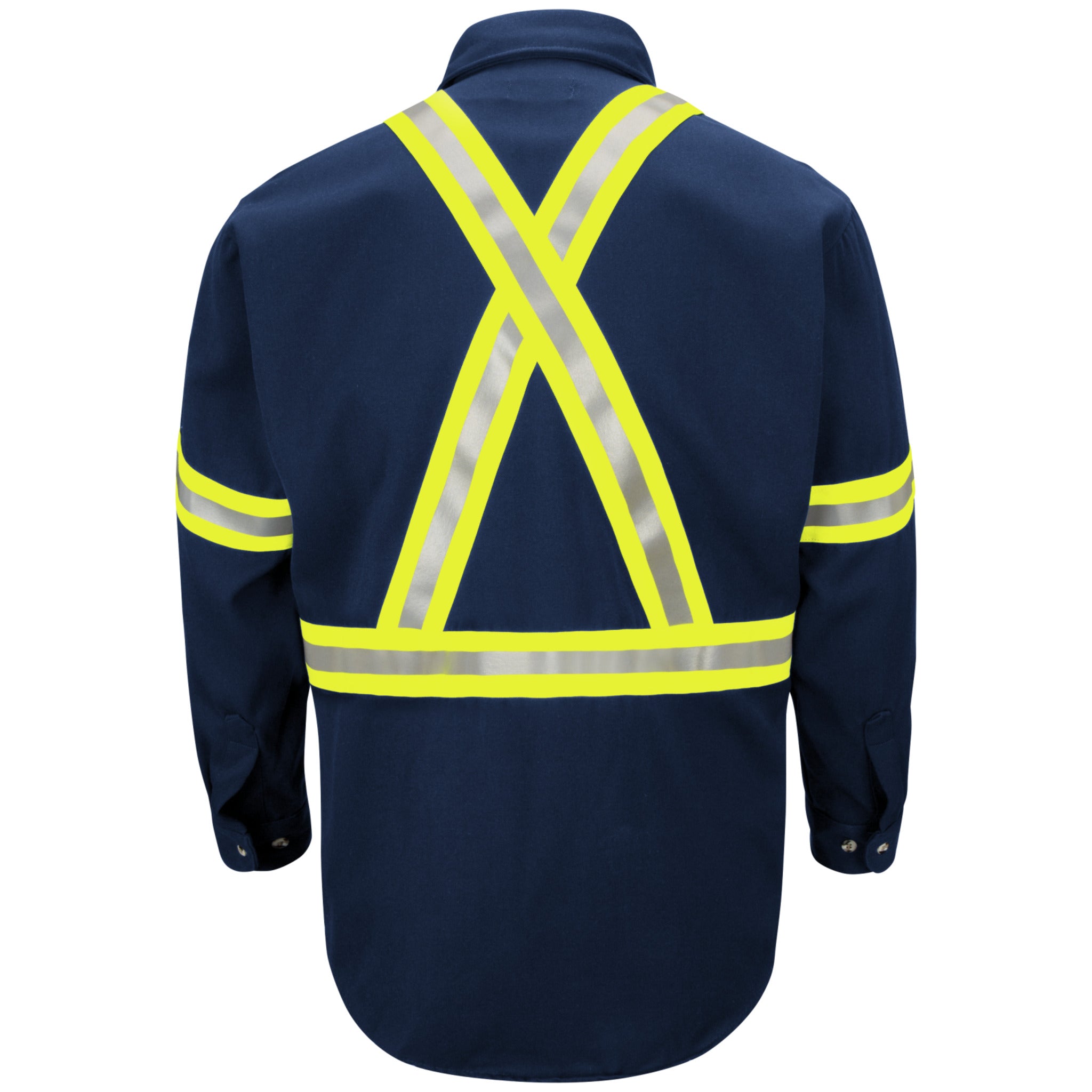 Bulwark FR Men's SLUC Midweight FR Hi-Vis Shirt - CAT 2, NFPA 2112, Flame Resistant, Reflective Trim, Enhanced Visibility, Durable | Sizes: S-3XL