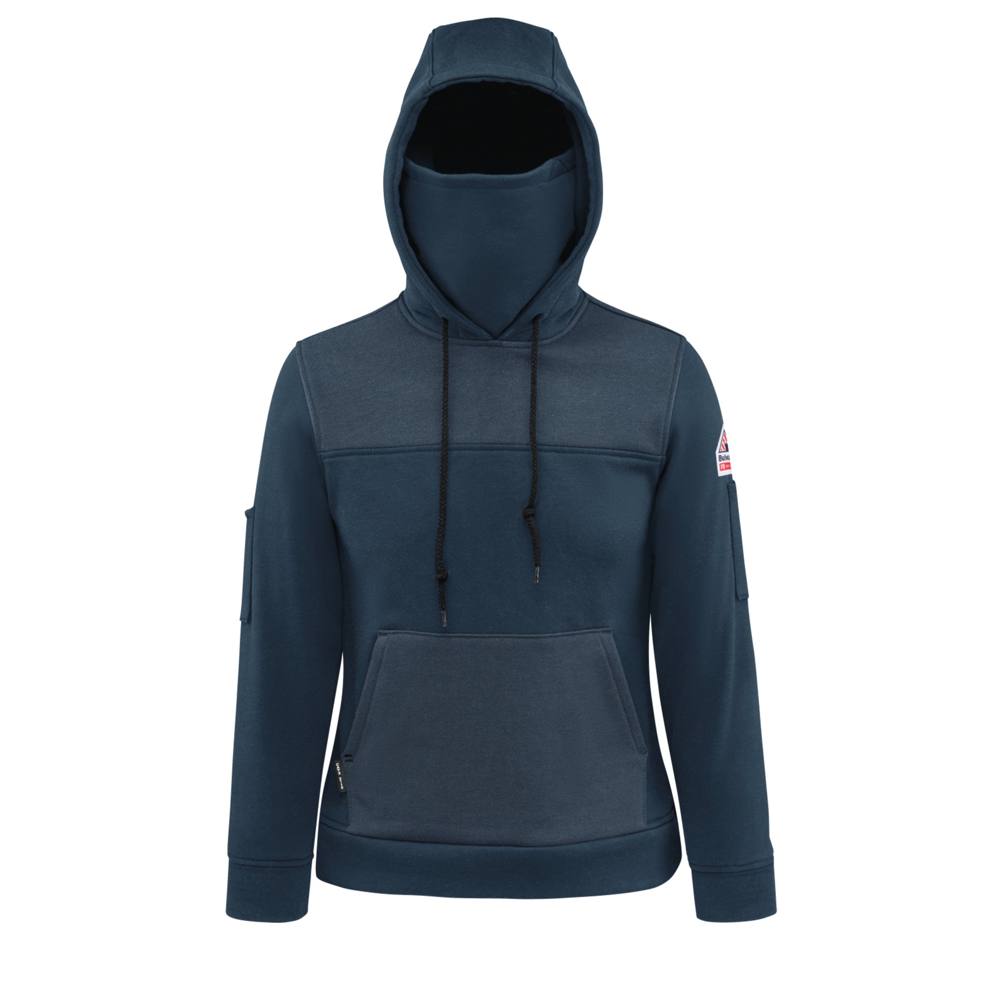 Bulwark FR Women's SMM5 Fleece Hoodie - HoodShield™ Face Covering, Water Repellent, Reinforced Forearms, Contoured Fit, CAT2 Protection | Sizes XS-3XL