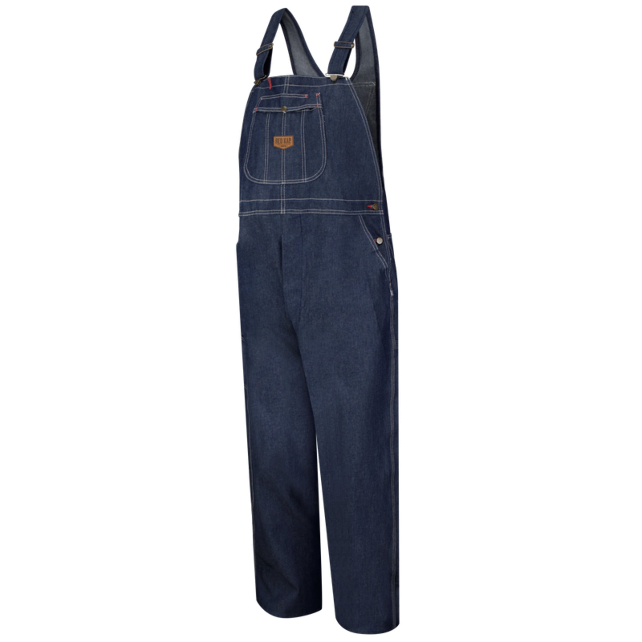 Red Kap Men's Durable Denim Bib Overall with Heavy Duty Hardware, Reinforced Diamond Back, Multiple Utility Pockets, Built for Tough Jobs & Workwear | Sizes 30-56