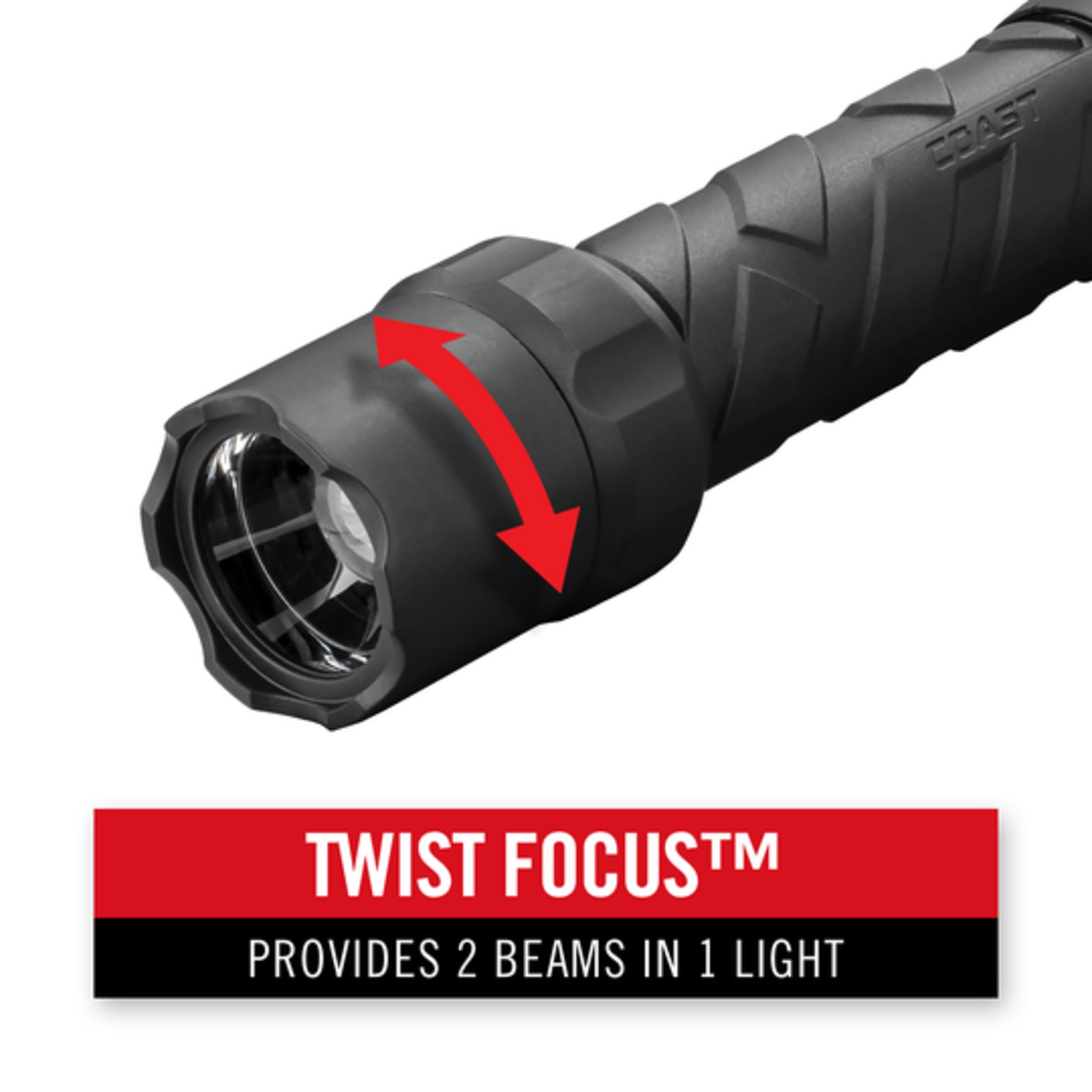 Coast® POLYSTEEL® PS600 Pure Beam Focusing Flashlight - 710 Lumens, 247M Beam, 40-Hour Runtime, Rugged, Stormproof, Durable, Reliable, Versatile