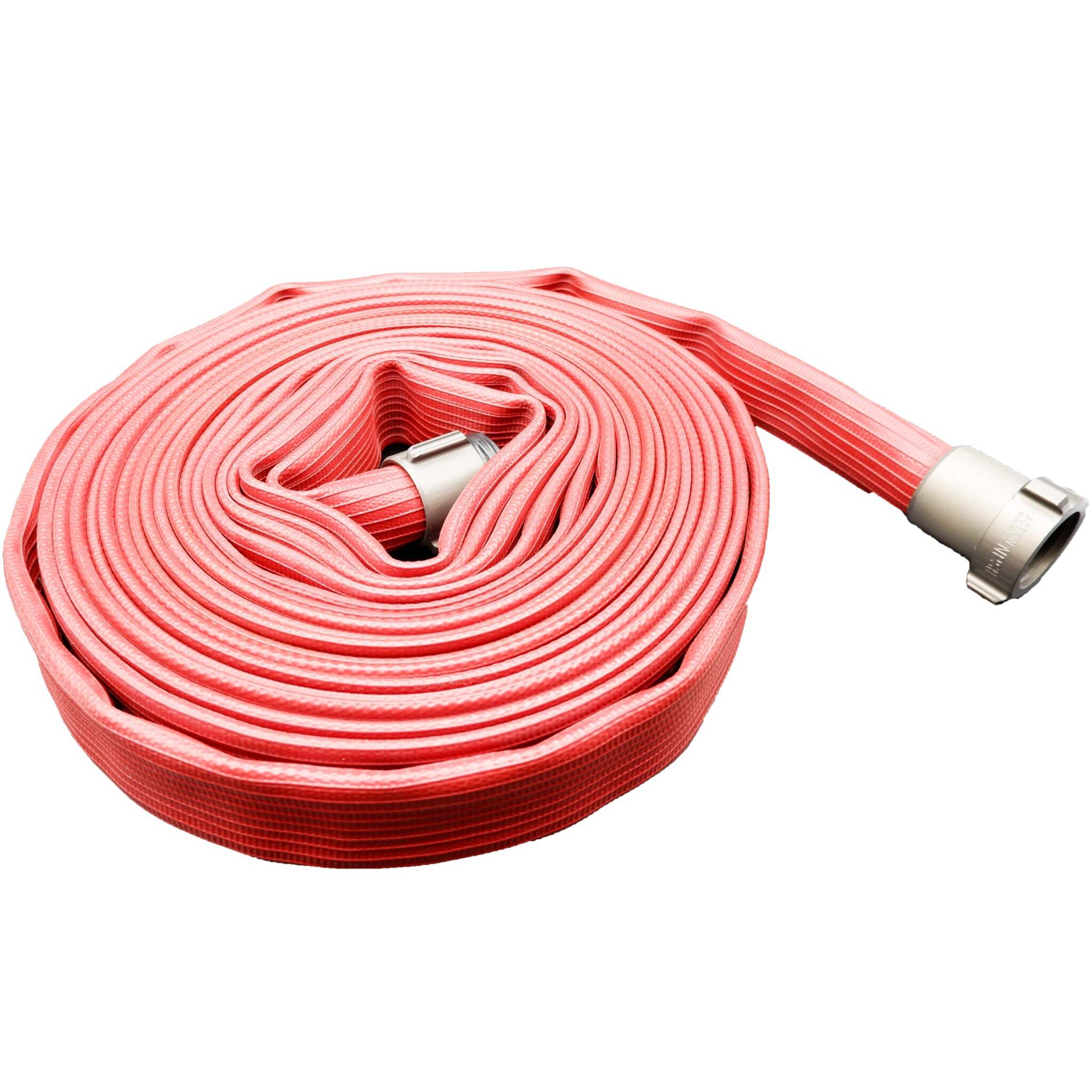 1-1/2" Red Nitrile/PVC Fire Hose Assemblies w/ Male x Female NPSH Threaded Fittings - UL Listed, ULC S511-14, NFPA 1961 Compliant, Heavy Duty