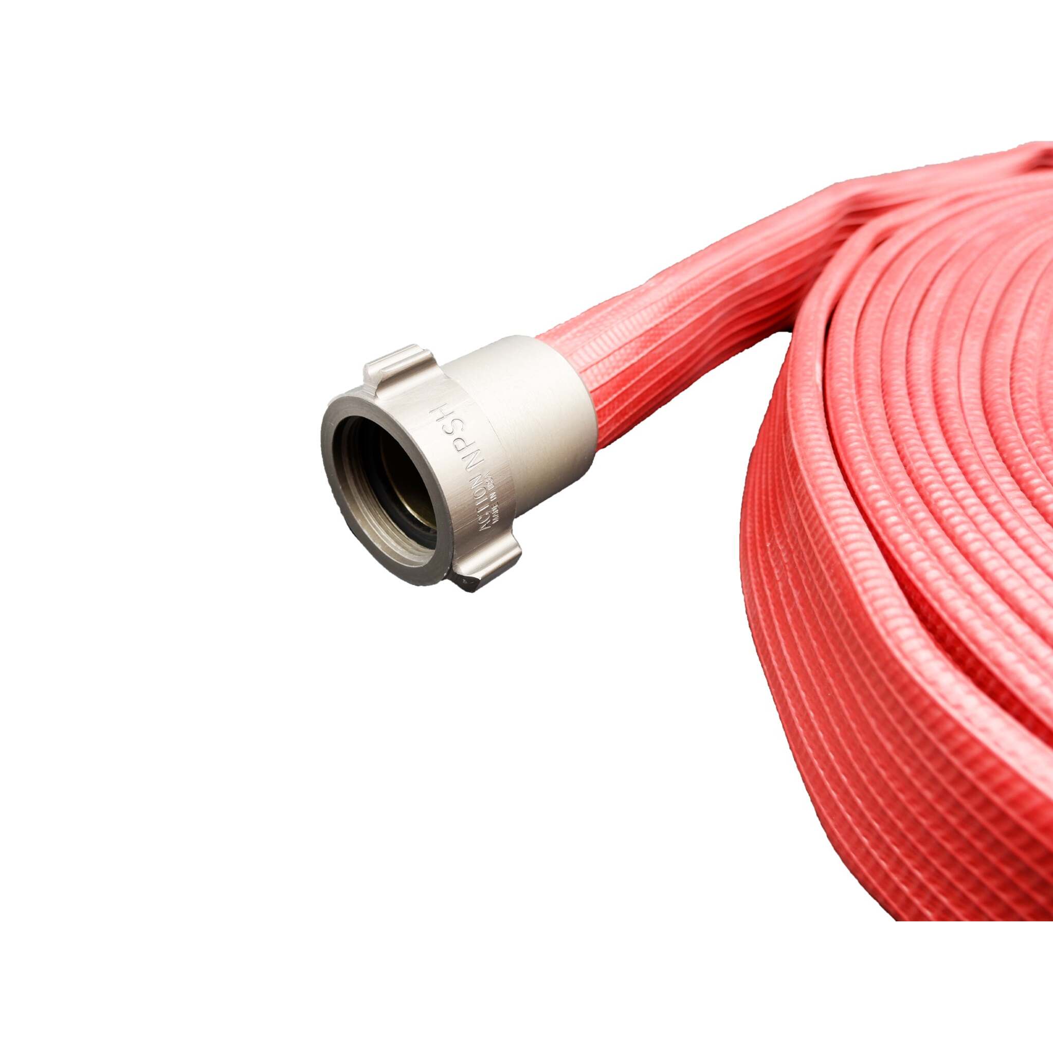 1-1/2" Red Nitrile/PVC Fire Hose Assemblies w/ Male x Female NPSH Threaded Fittings - UL Listed, ULC S511-14, NFPA 1961 Compliant, Heavy Duty